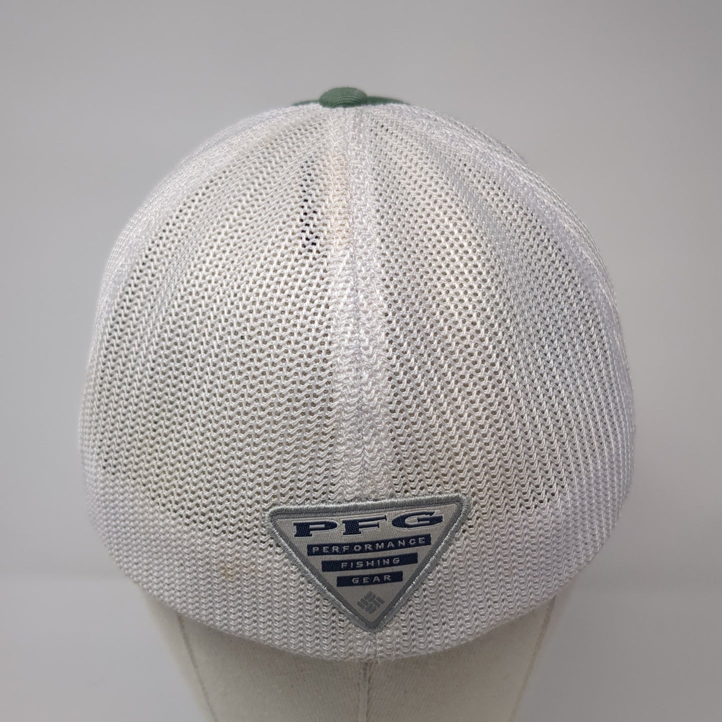 USA Fish Flag Fitted Mesh Back Trucker Hat Green One Size PFG Columbia