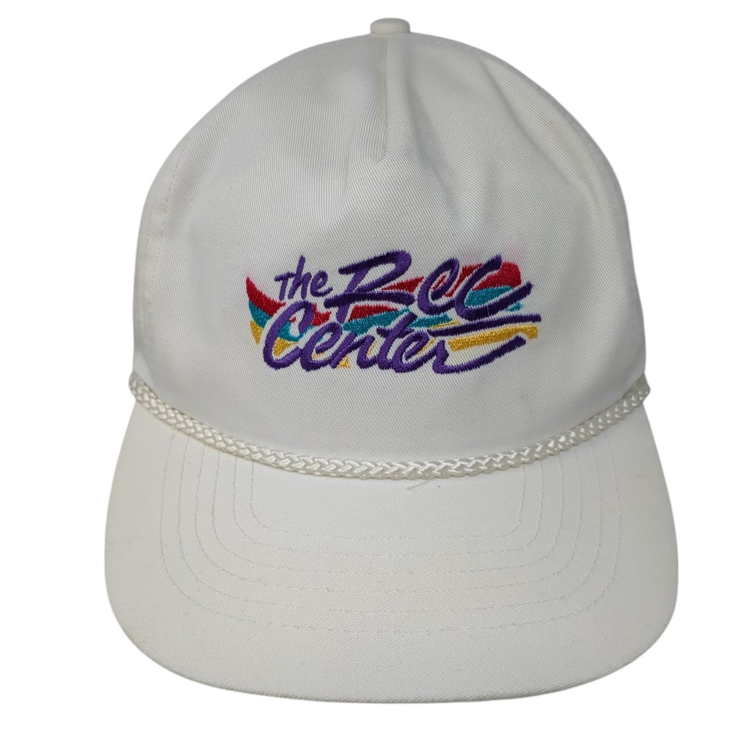 The Rec Center Strapback Rope Hat White One Size Solid Adjustable Otto