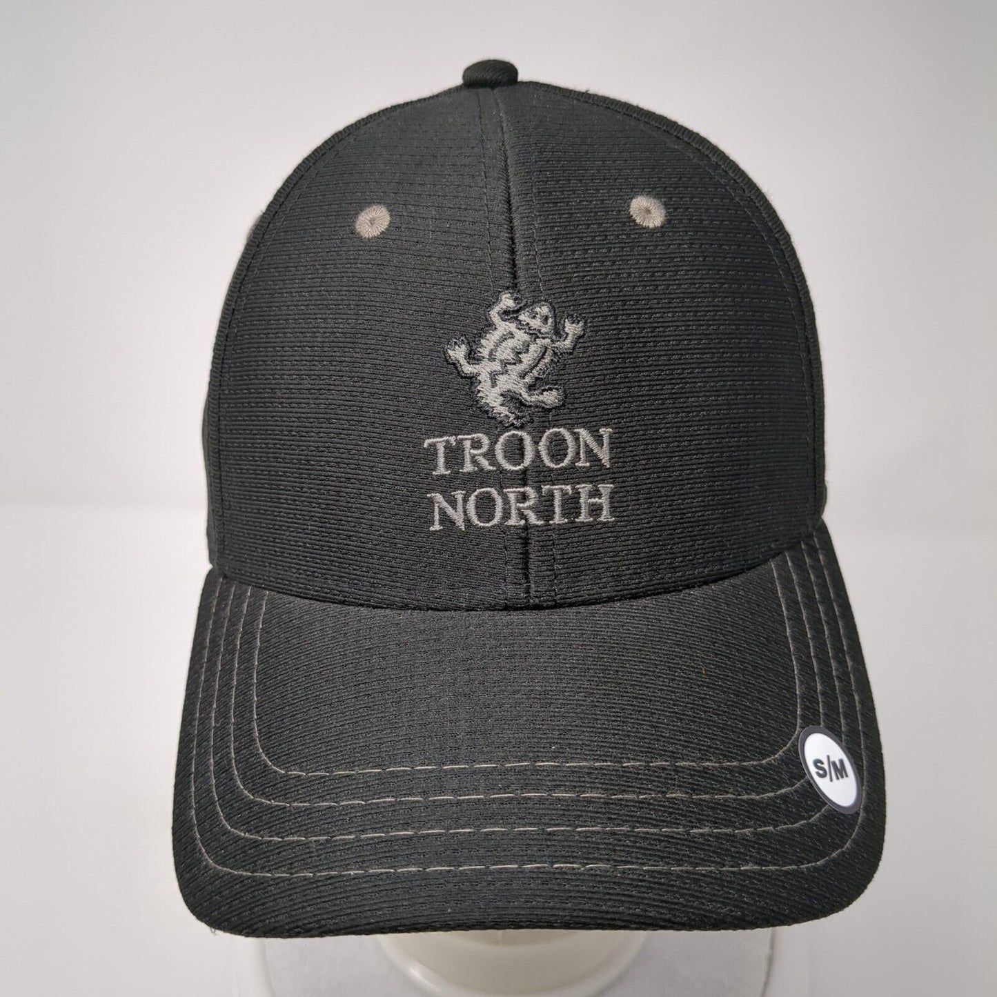 Troon North Troon Golf Fitted Hat Black S/M A-Flex Embroidered 6 Panel