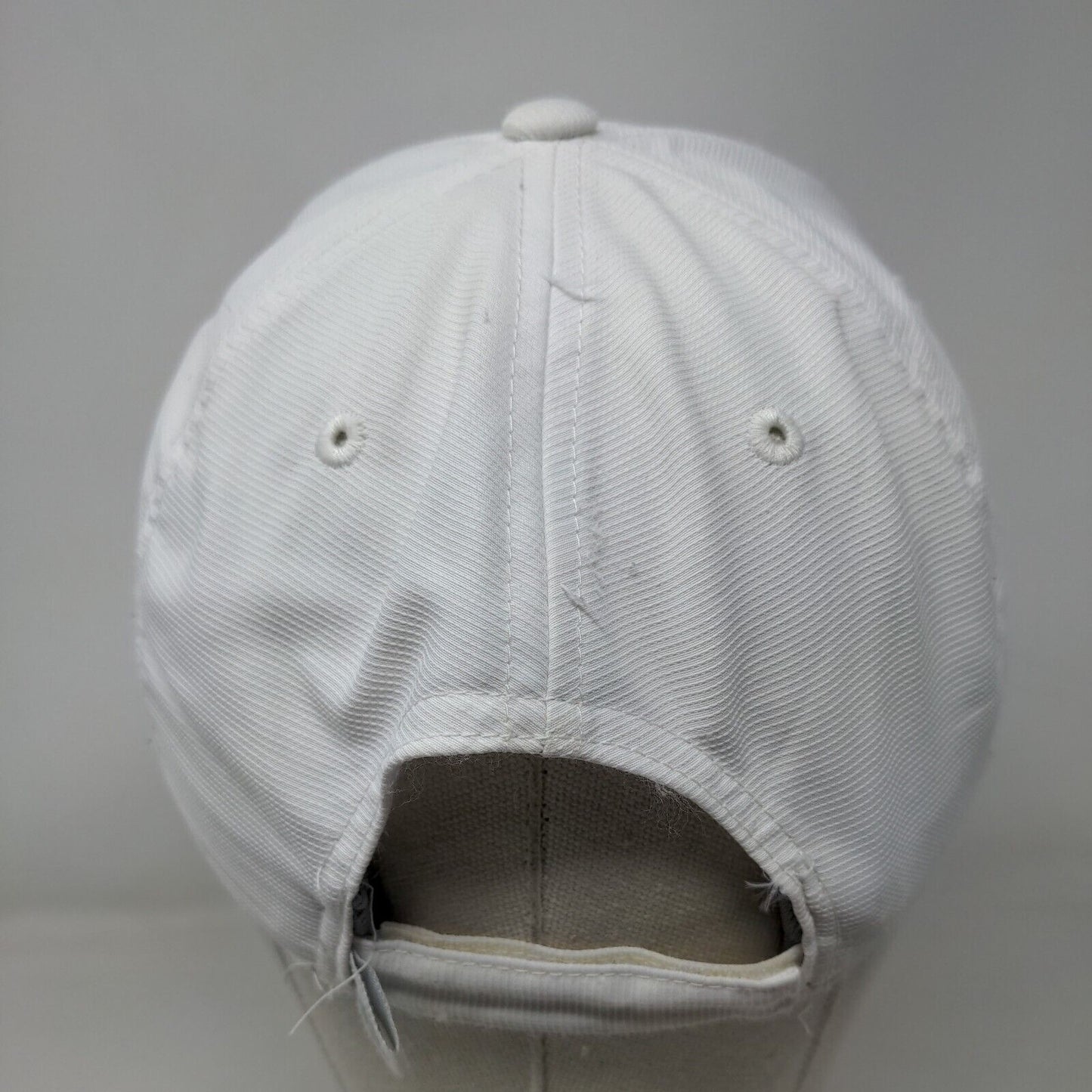 Adidas Strapback Hat White One Size Adjustable Vented Holes 6 Panel