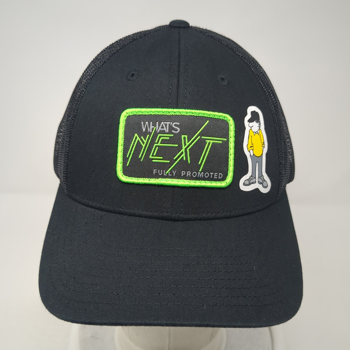What's Next Patch Snapback Trucker Hat Black Large Mesh Back Richardson