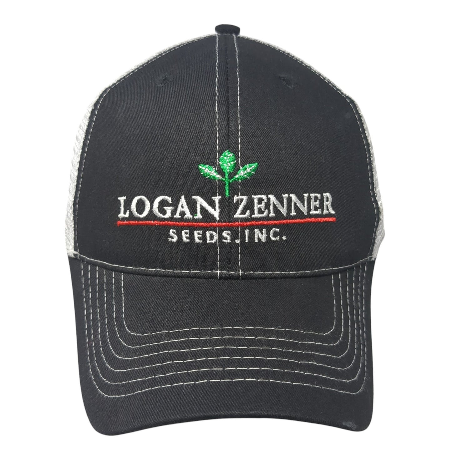 Logan Zenner Seeds Inc. Strapback Trucker Hat Black One Size Mesh Back
