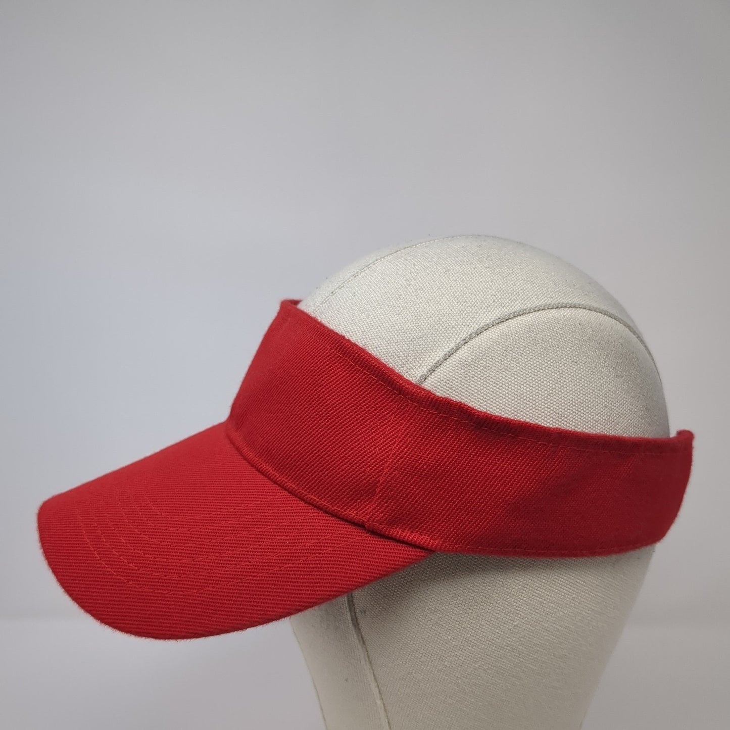 Unbranded Strapback Visor Hat Red One Size Adjustable Solid Blank Outdoor