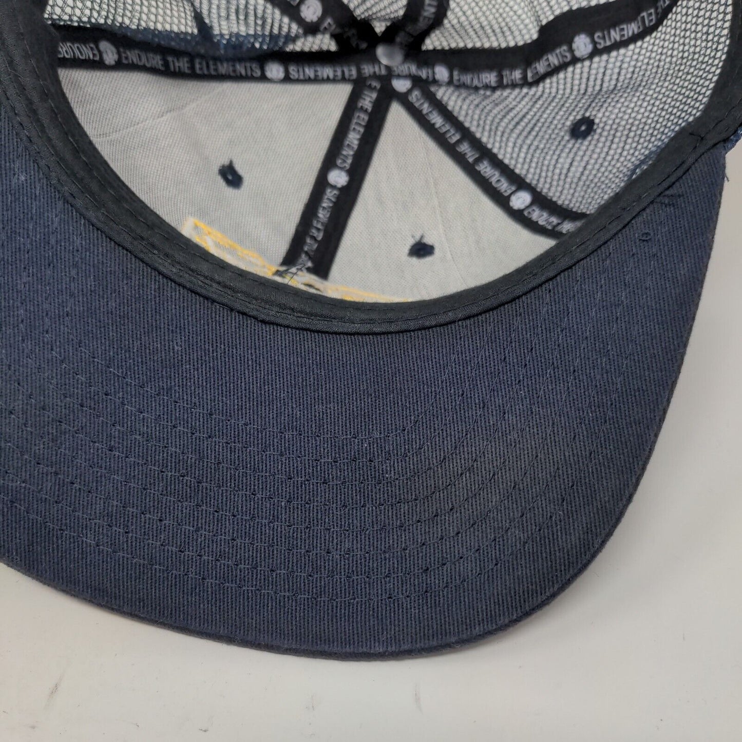 Element CA-NY Snapback Trucker Hat Blue OS Adjustable Embroidered Mesh Back