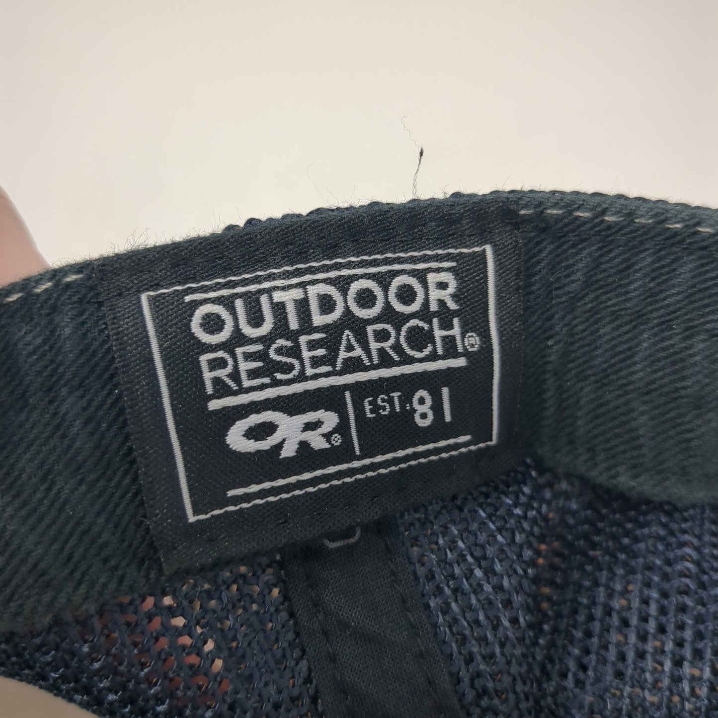 Happy Camper Trucker Hat Blue One Size Adjustable Mesh Back Outdoor Research