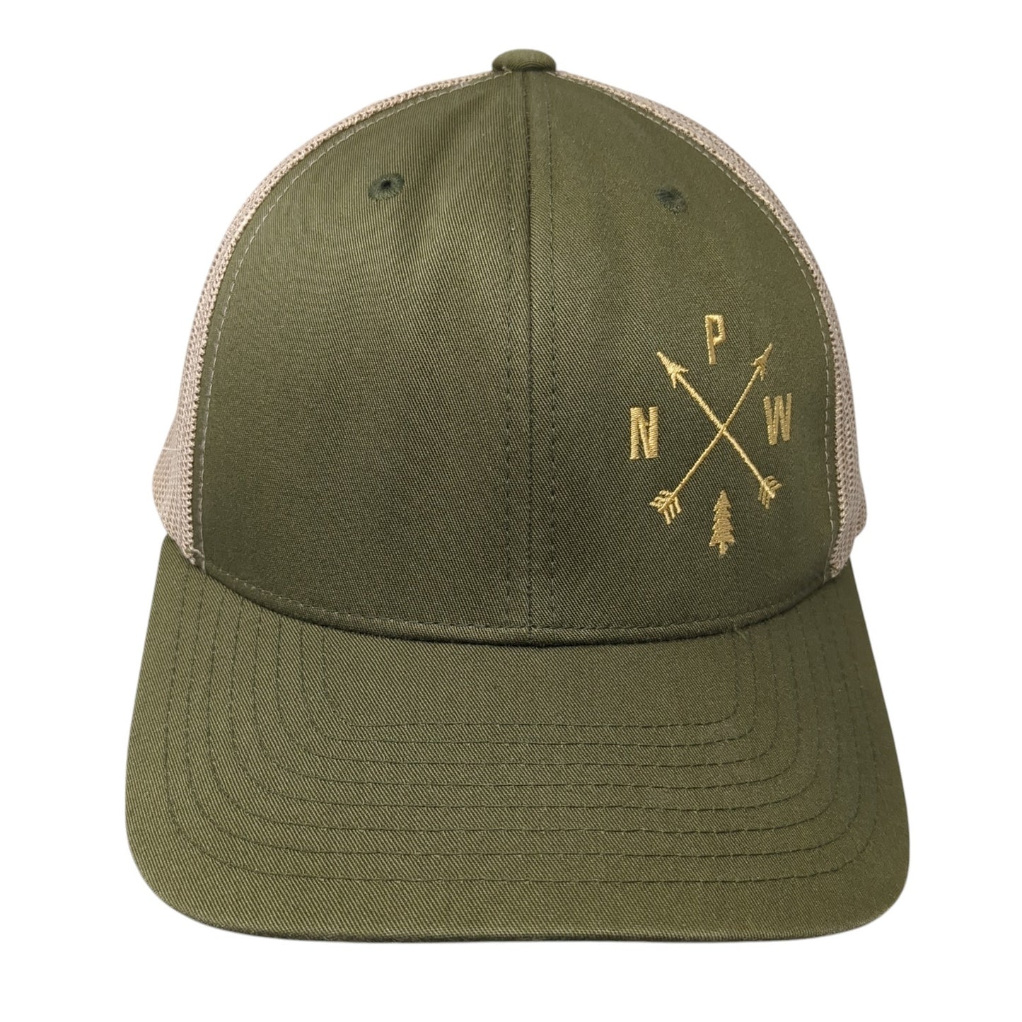PNW Pacific Northwest Snapback Trucker Hat Green OS Mesh Back Pacific Headwear