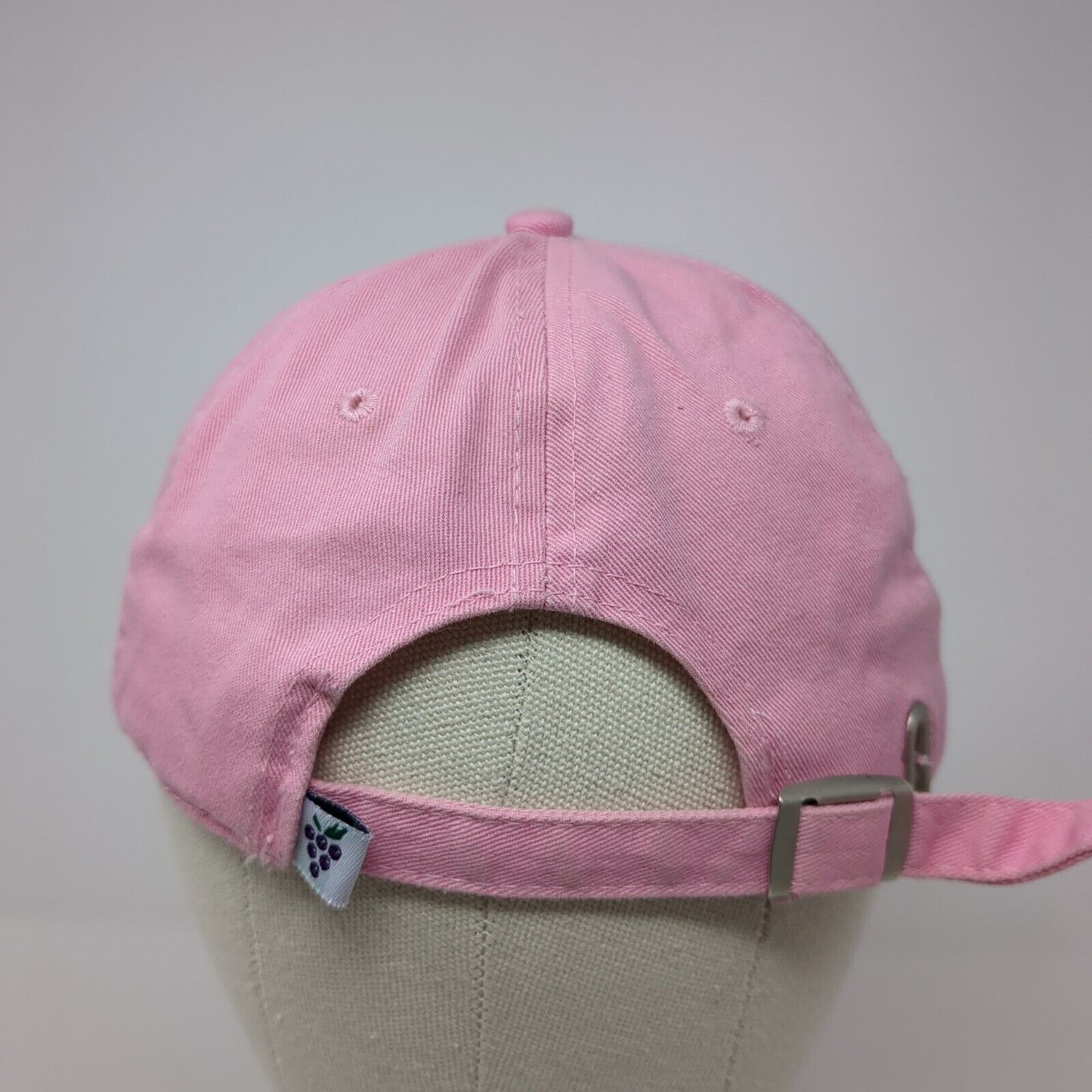 Hatteras Slideback Hat Pink OS Adjustable Embroidered Vented Holes 6 Panel