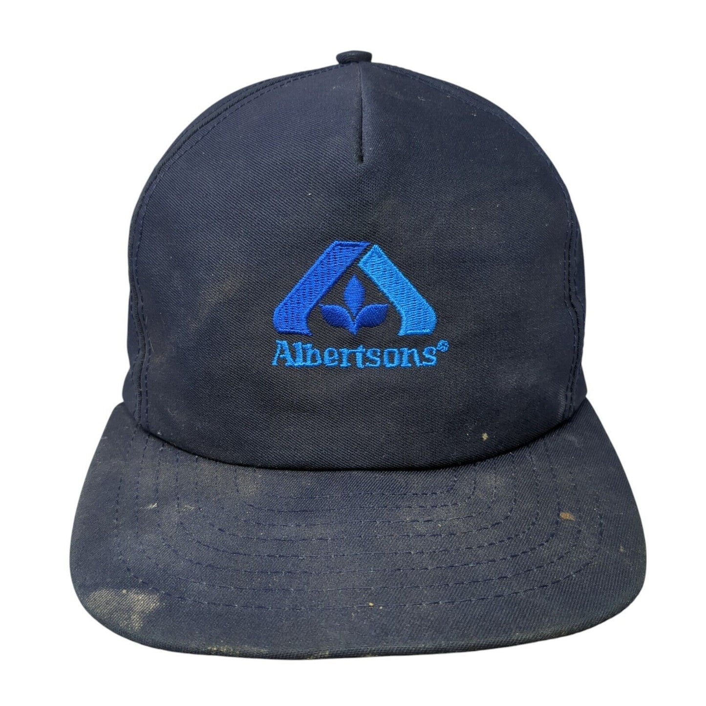 Albertsons Snapback Hat Blue One Size Adjustable Embroidered Logo Cintas