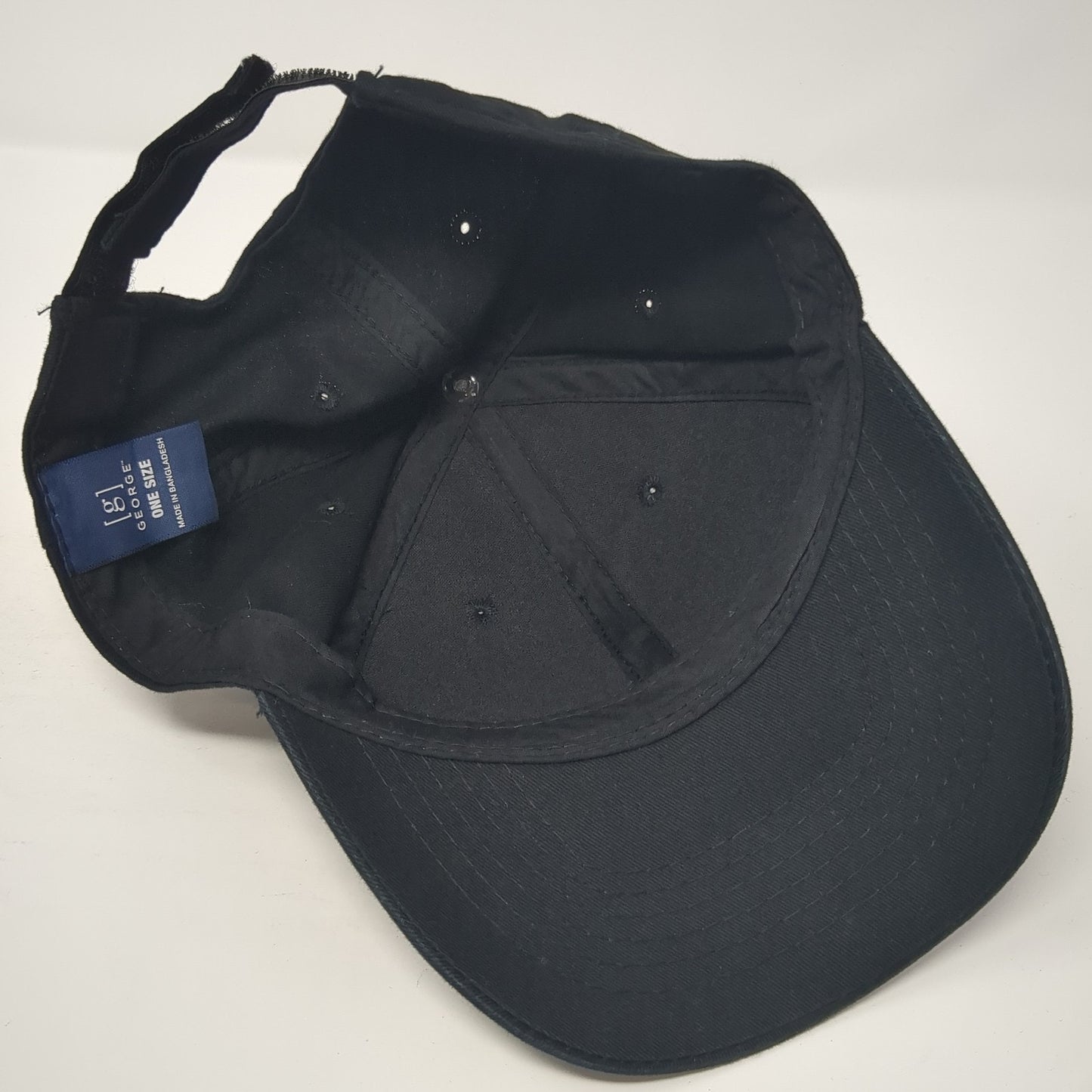 George Strapback Hat Black One Size Adjustable Vent Holes Blank Outdoor