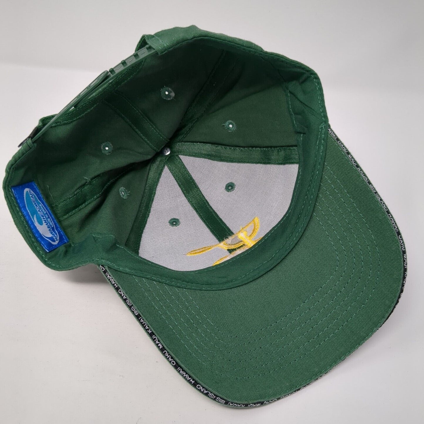 Maui Snapback Hat Green One Size Embroidered Logo Hawaiian Headwear