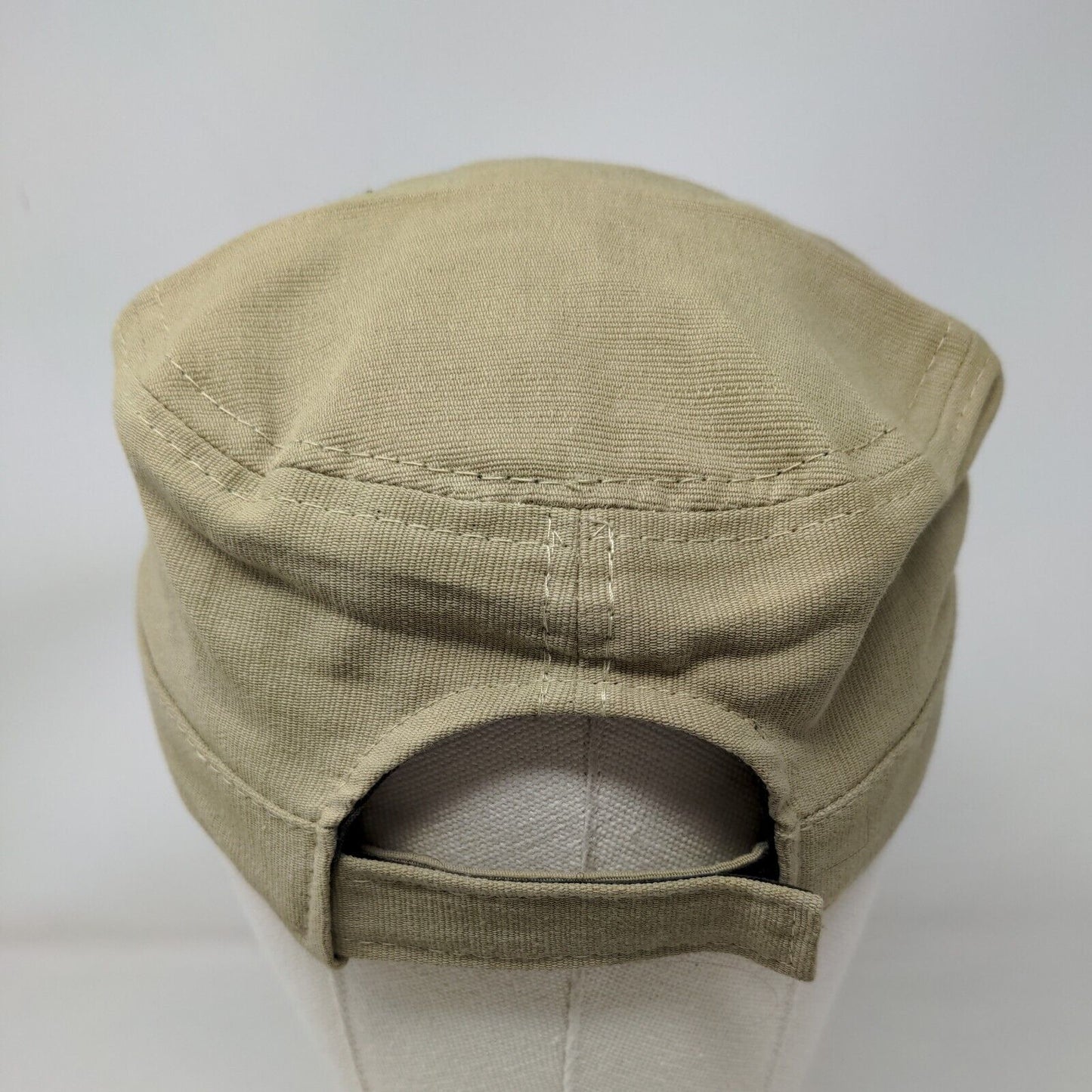 Bali Strapback Cadet Army Cap Hat Tan One Size Embroidered Adjustable