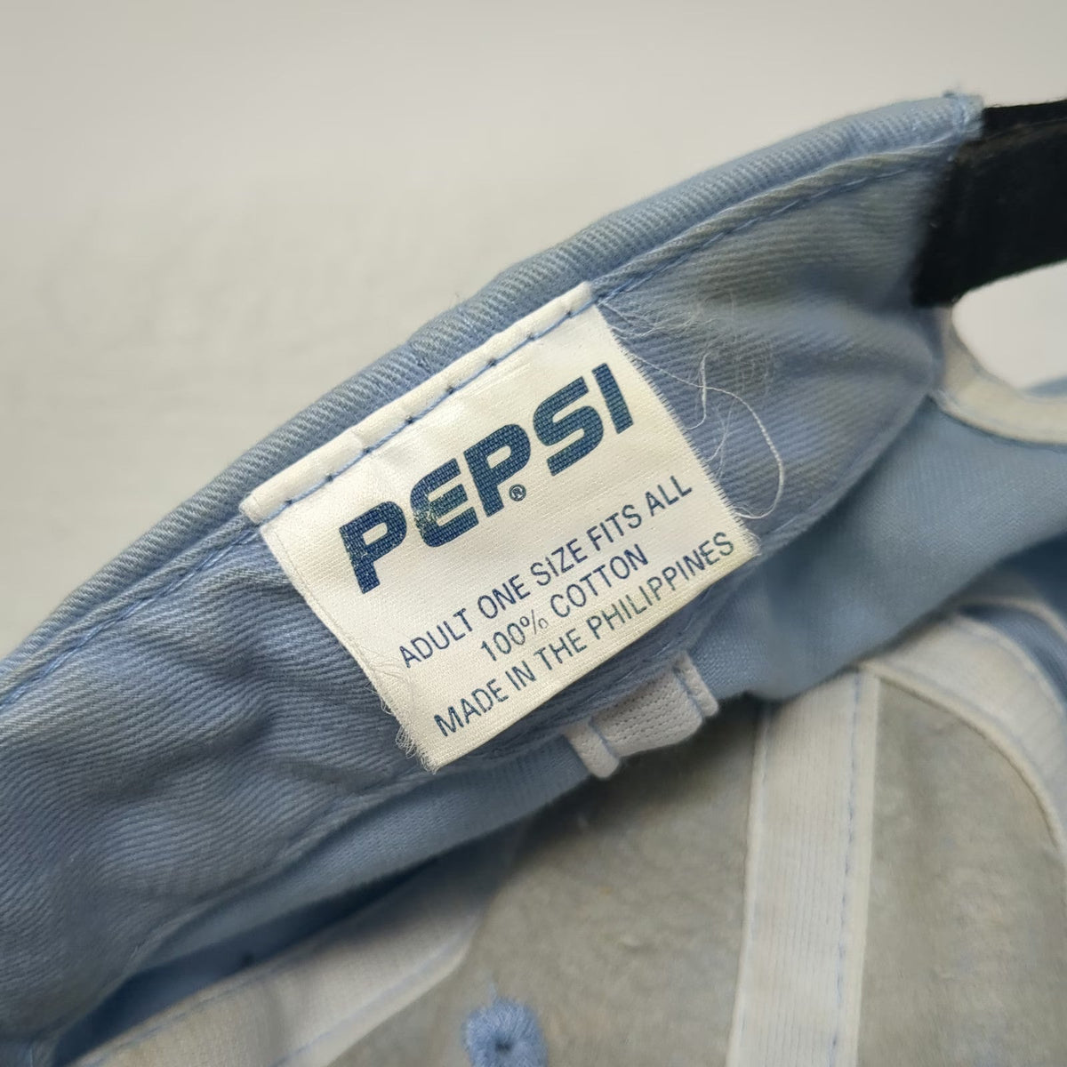 Pepsi Baseball Cap Blue One Size Two Tone Embroidered Logo Strapback Cotton Hat