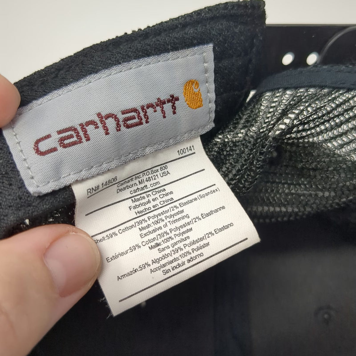Carhartt Seneca Foods Black Trucker Hat One Size Mesh Snapback Corporate Logo