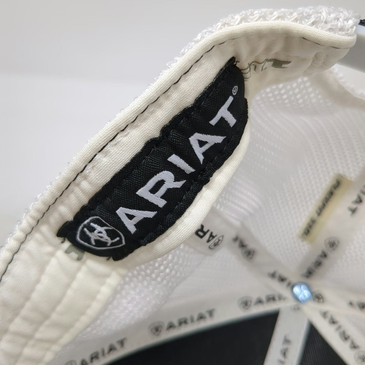 Ariat Trucker Hat Black White Yellow One Size Mesh Snapback Work Logo Patch