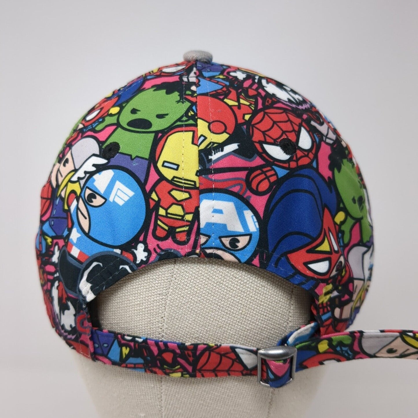 Marvel Slideback Hat Multicolor One Size Adjyustable Chibis Characters 6 Panel
