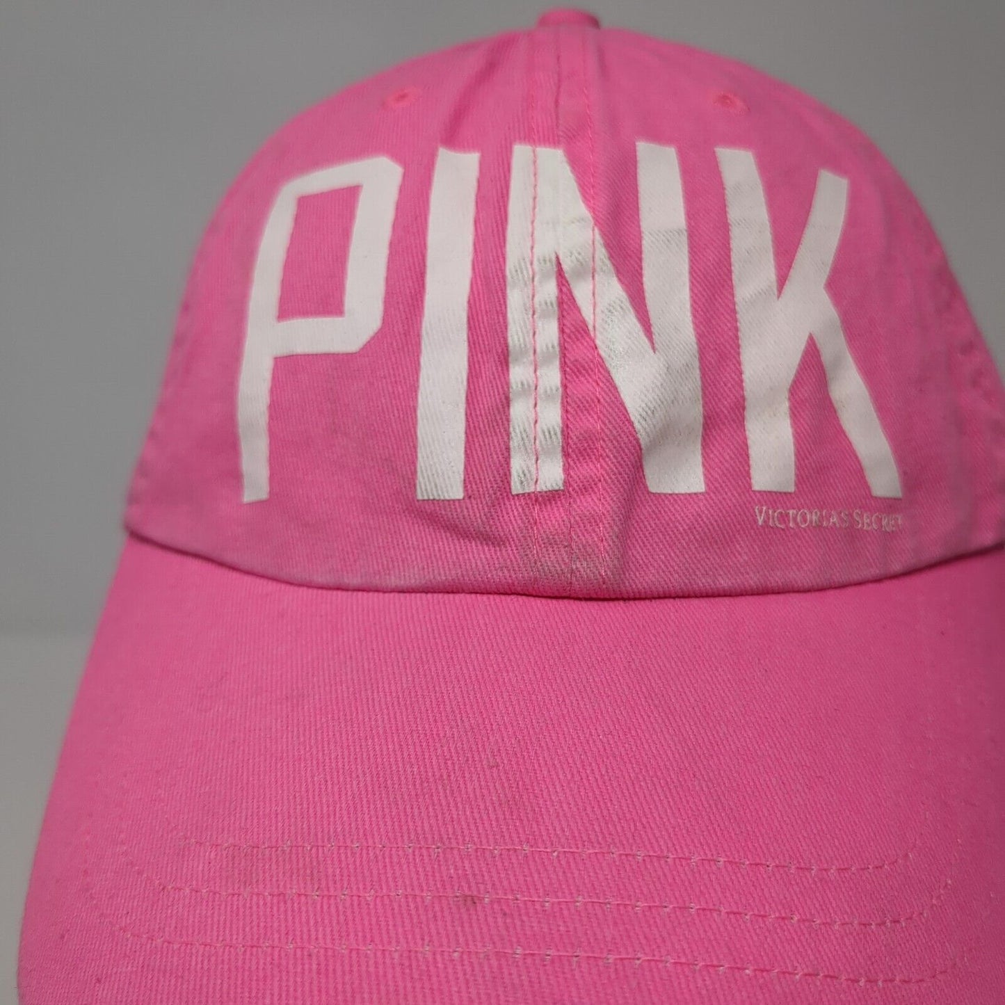 PINK Victoria's Secret Slideback Hat Pink One Size Adjustable 6 Panel Cotton