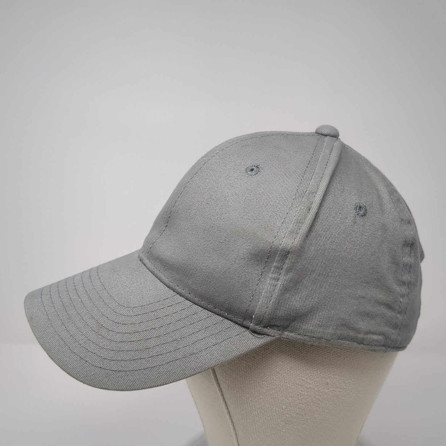 Unbranded Strapback Baseball Cap Gray One Size Adjustable 6 Panel Blank