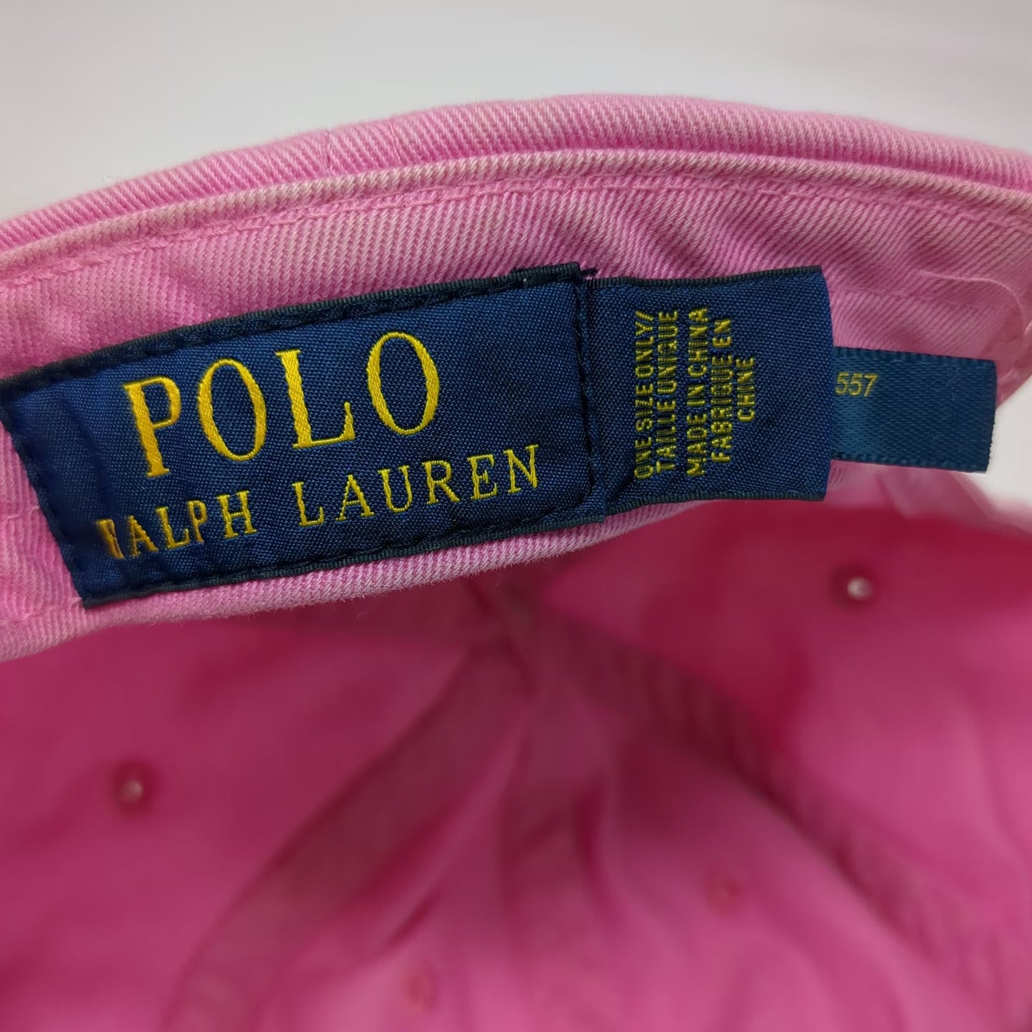 Polo Ralph Lauren Baseball Cap Pink Blue One Size Logo Cotton Slideback Hat