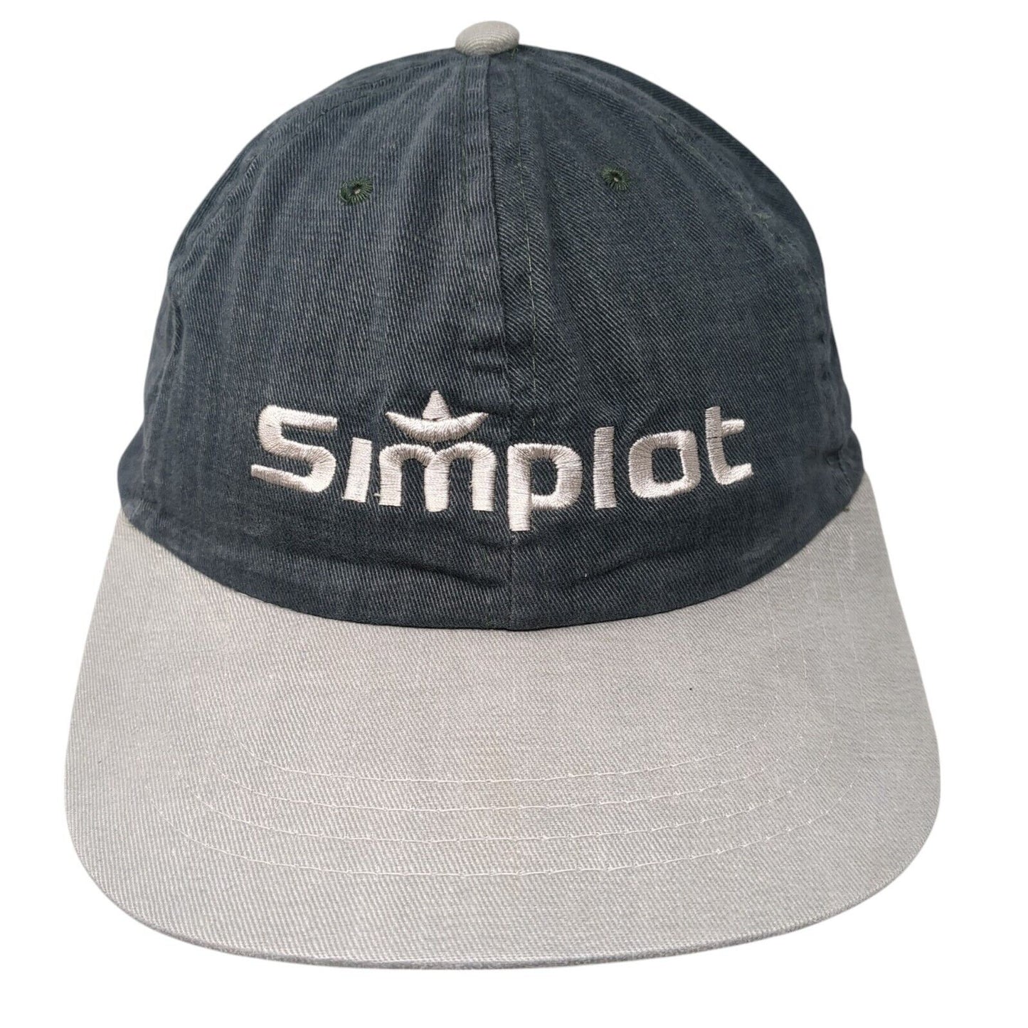 Simplot Slideback Hat Gray One Size Adjustable Embroidered 6 Panel