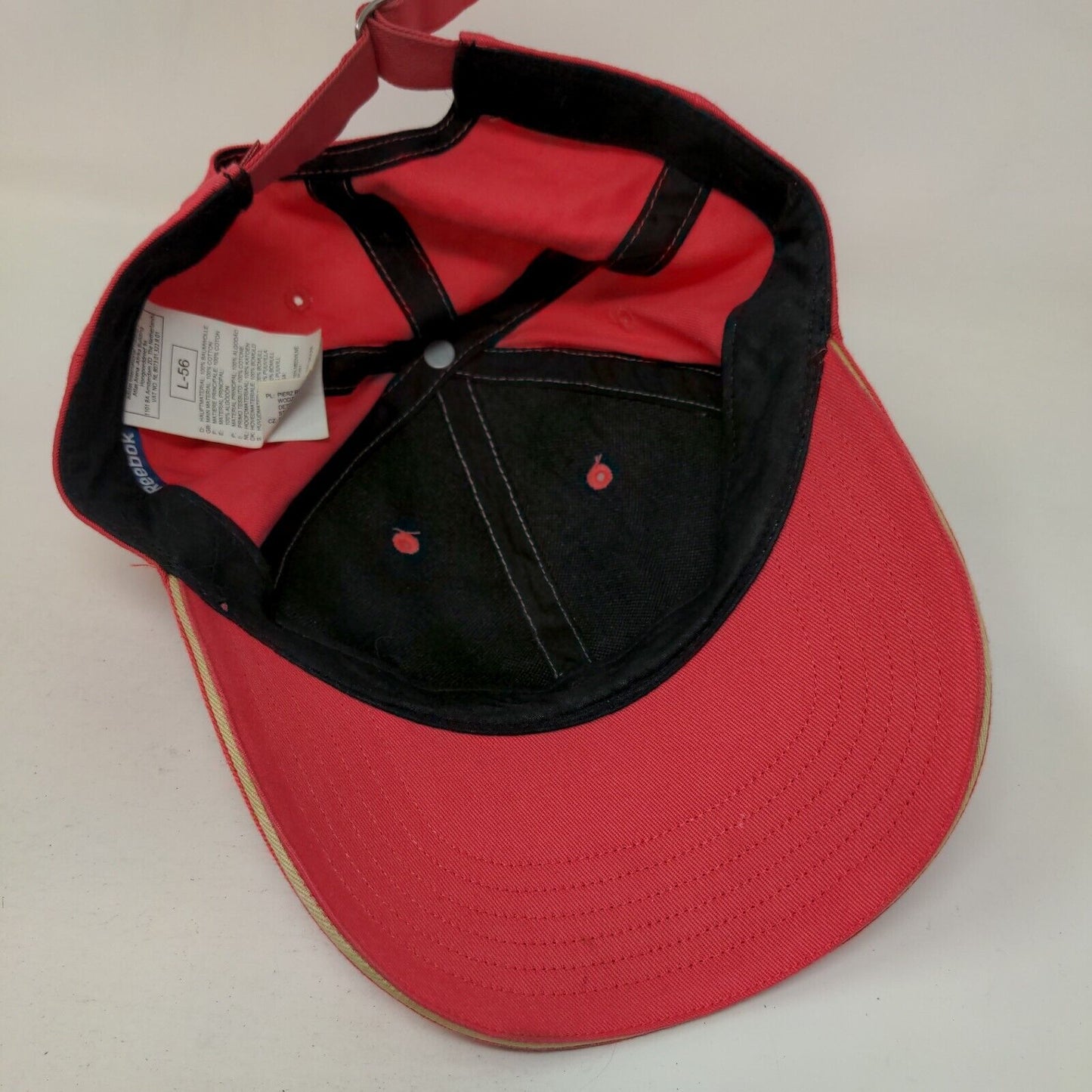 Reebok Slideback Hat Pink Large Adjustable Embroidered Vented Holes 6 Panel