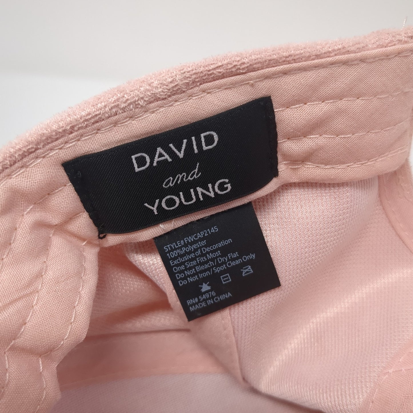 David And Young Strapback Pom Pom Hat Pink One Size Adjustable Blank
