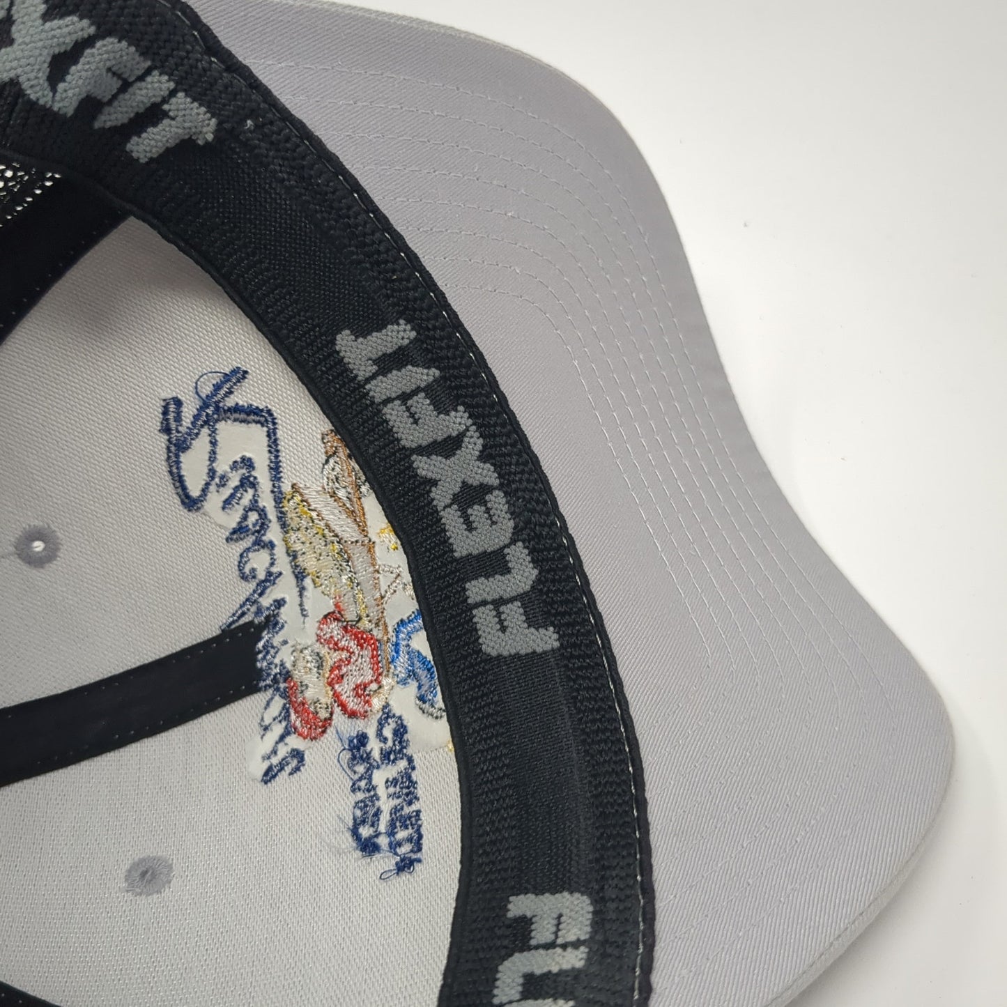 Ruschman Sand Gravel Fitted Mesh Back Trucker Hat Gray Medium Flexfit