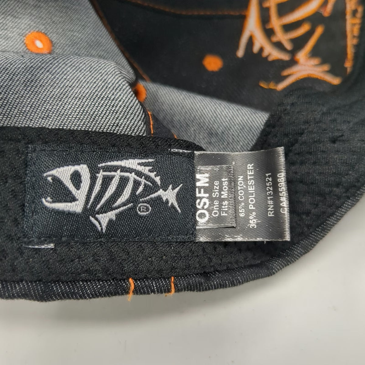 G.Loomis Baseball Cap Black OS Fish Skeleton Fishing Contrast Stitching Hat