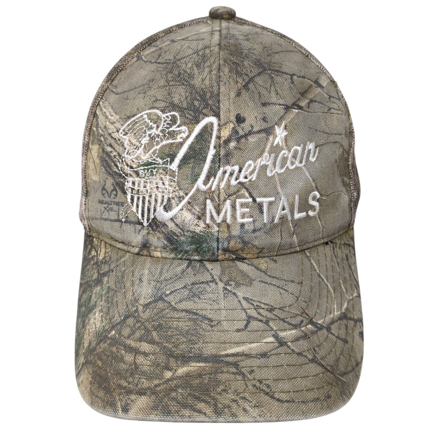 American Metals Snapback Trucker Hat Camouflage One Size Mesh Back Outdoor Cap