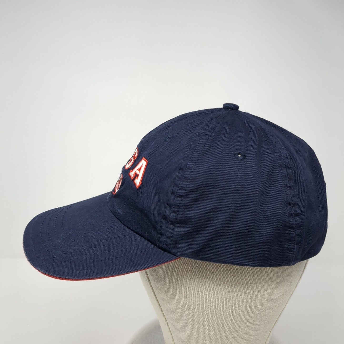 USA Flag 2001 Slideback Hat Blue One Size Solid Adjustable Embroidered