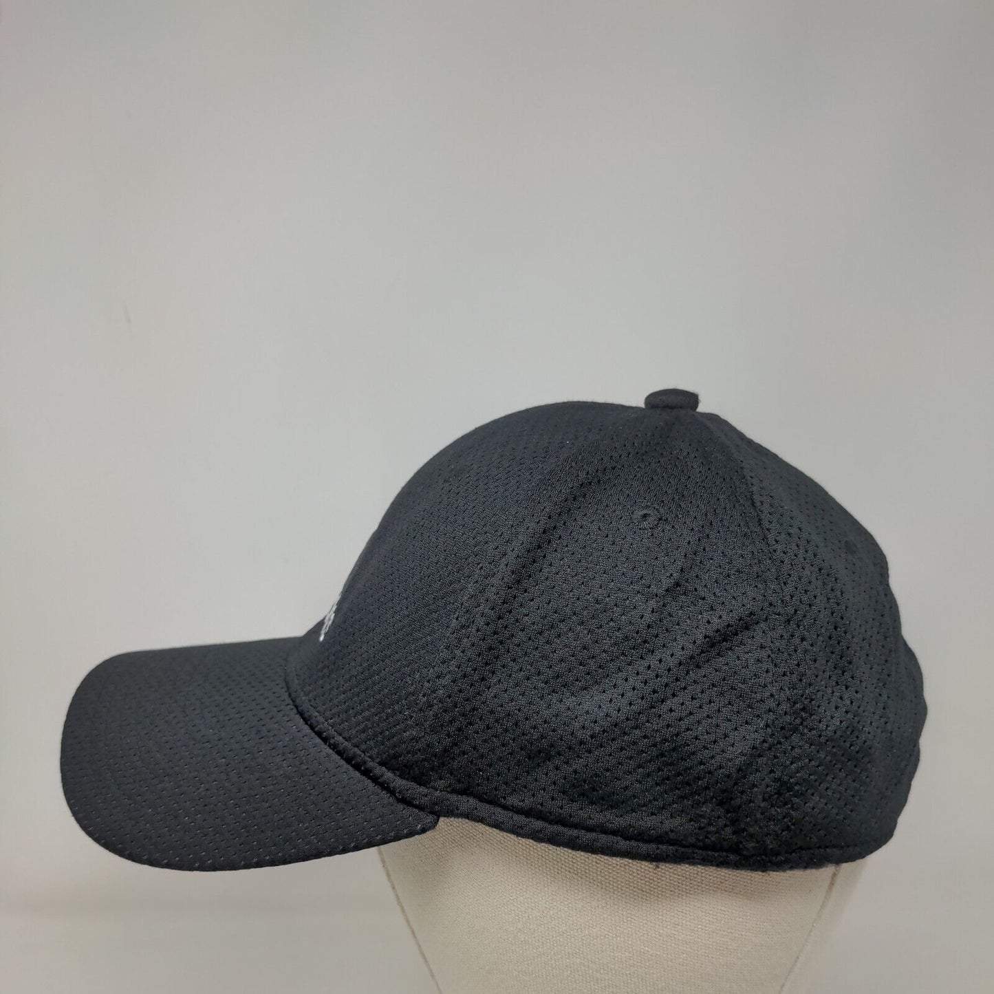 Adidas 3 Stripes Fitted Hat Black Large/XL Embroidered Logo 6 Panel