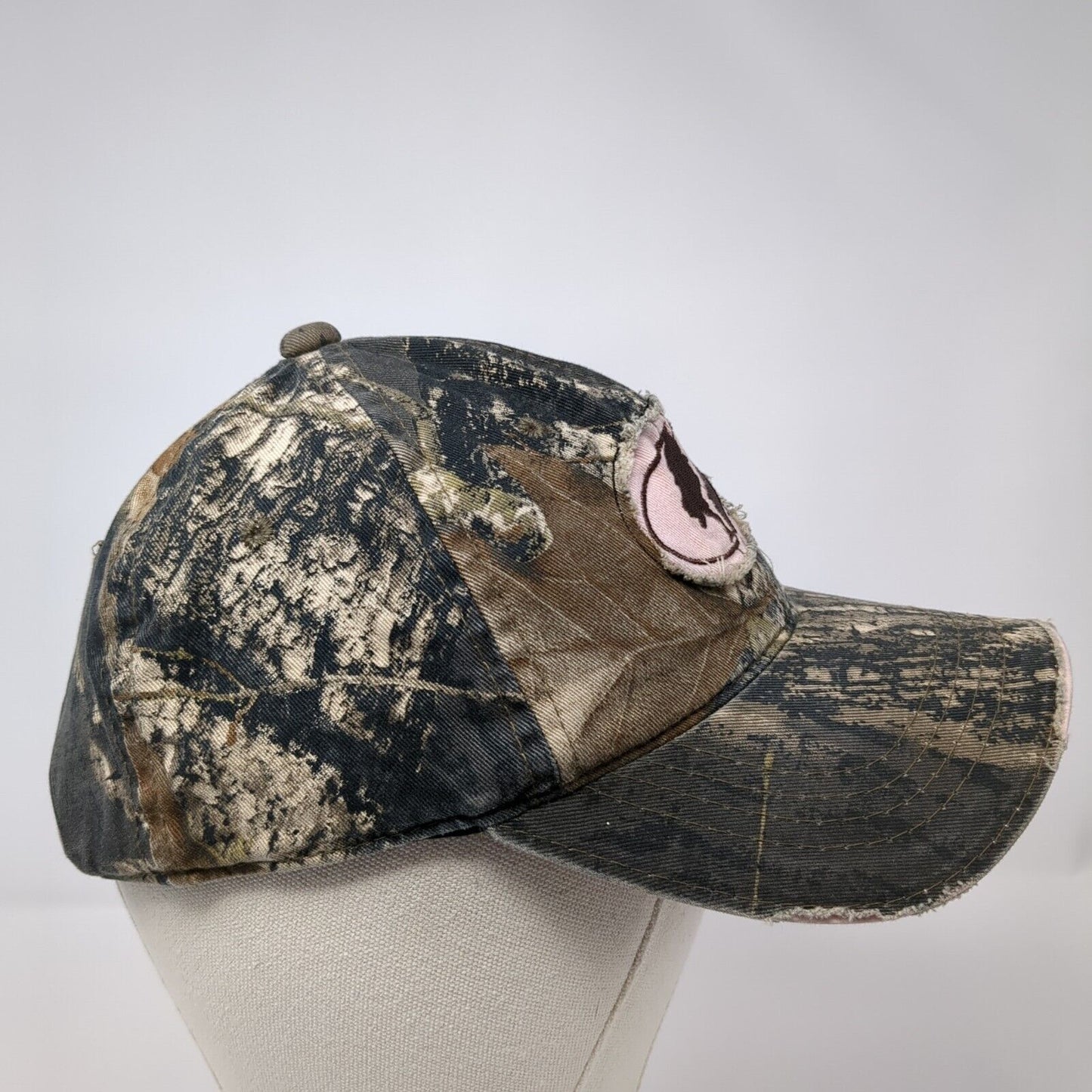 Mossy Oak Slideback Hat Camouflage One Size Adjustable Embroidered Distressed OC