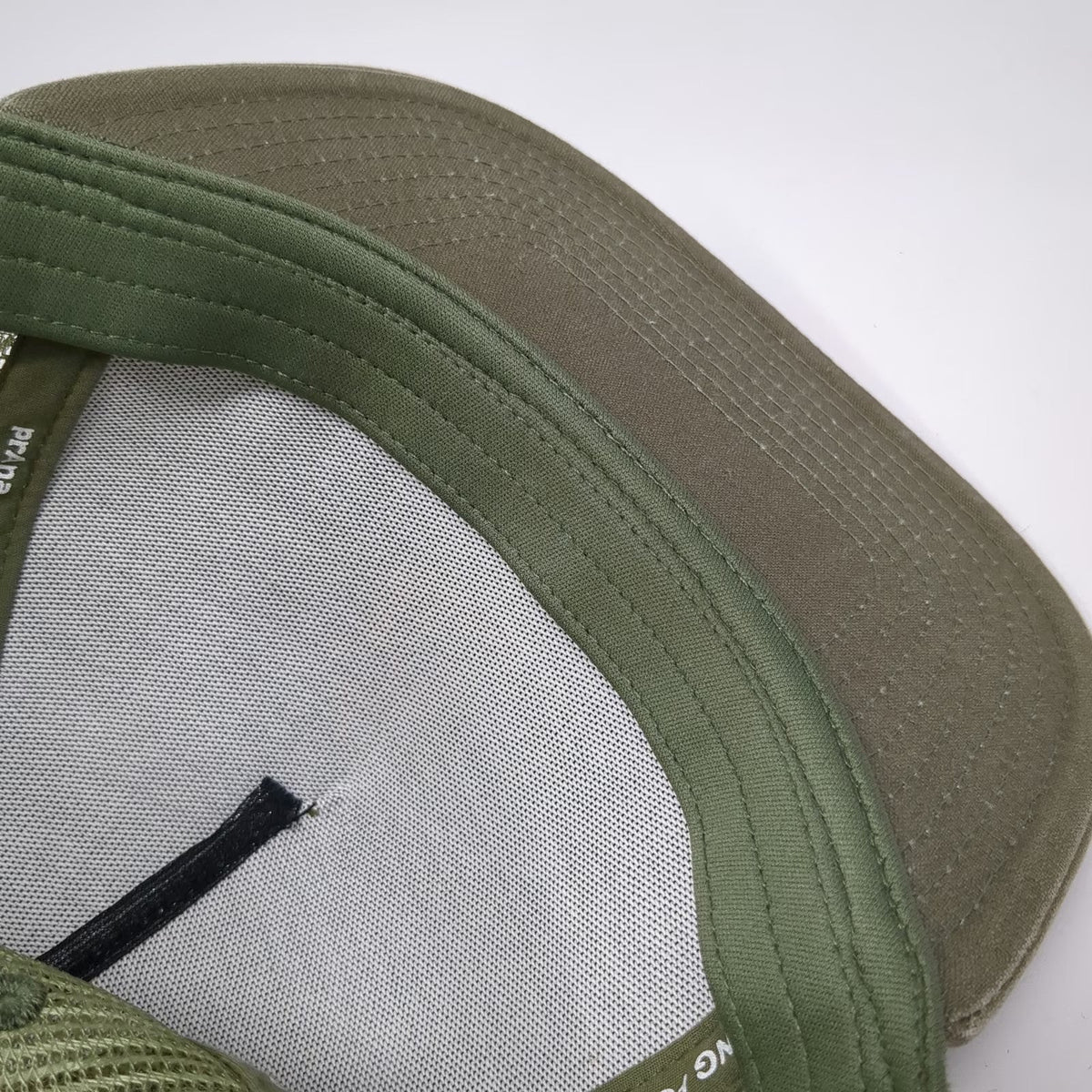 prAna Trucker Hat Green One Size Mesh Back Campfire Graphic Flat Brim Snapback