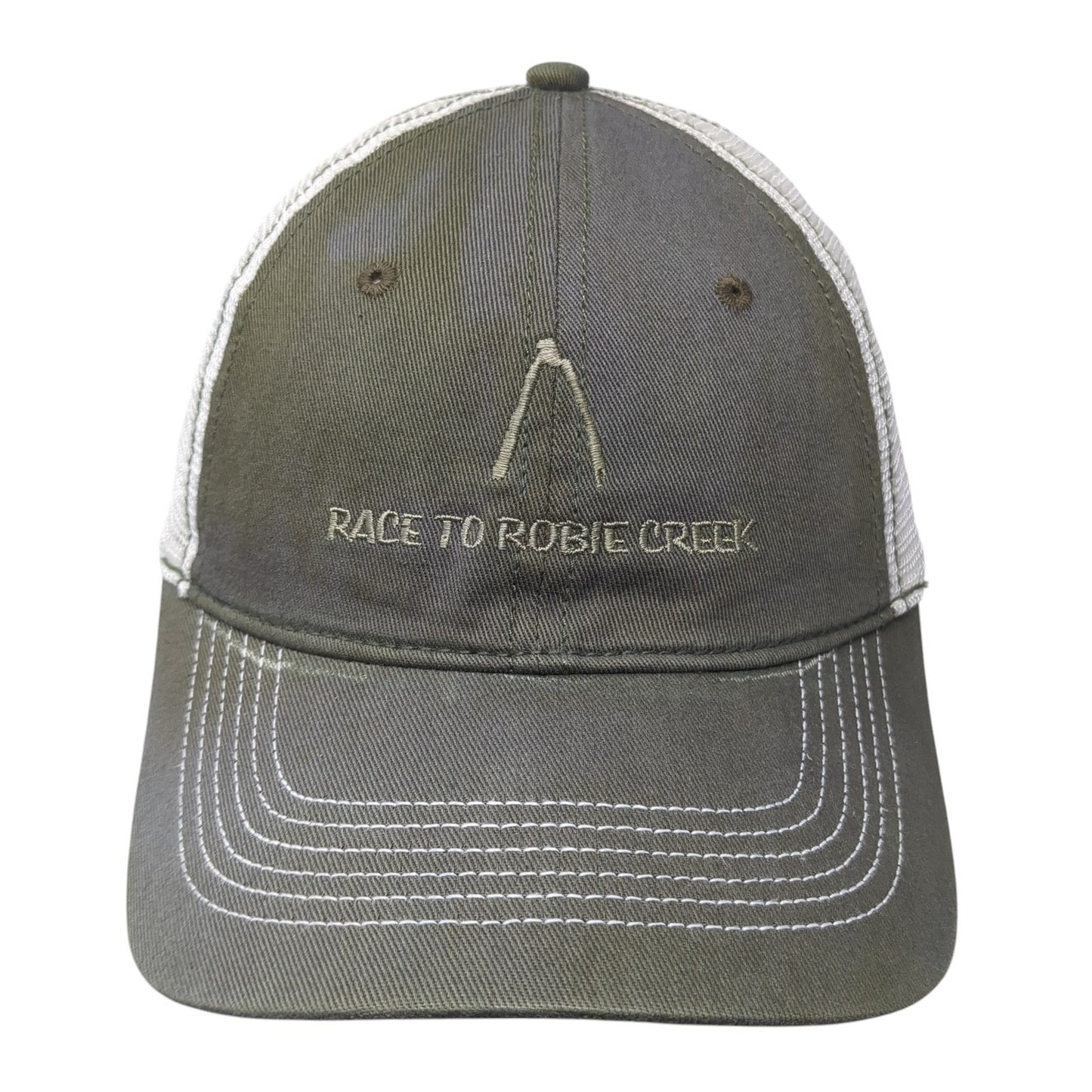 Race To Robie Creek Strapback Mesh Back Trucker Hat Gray One Size District