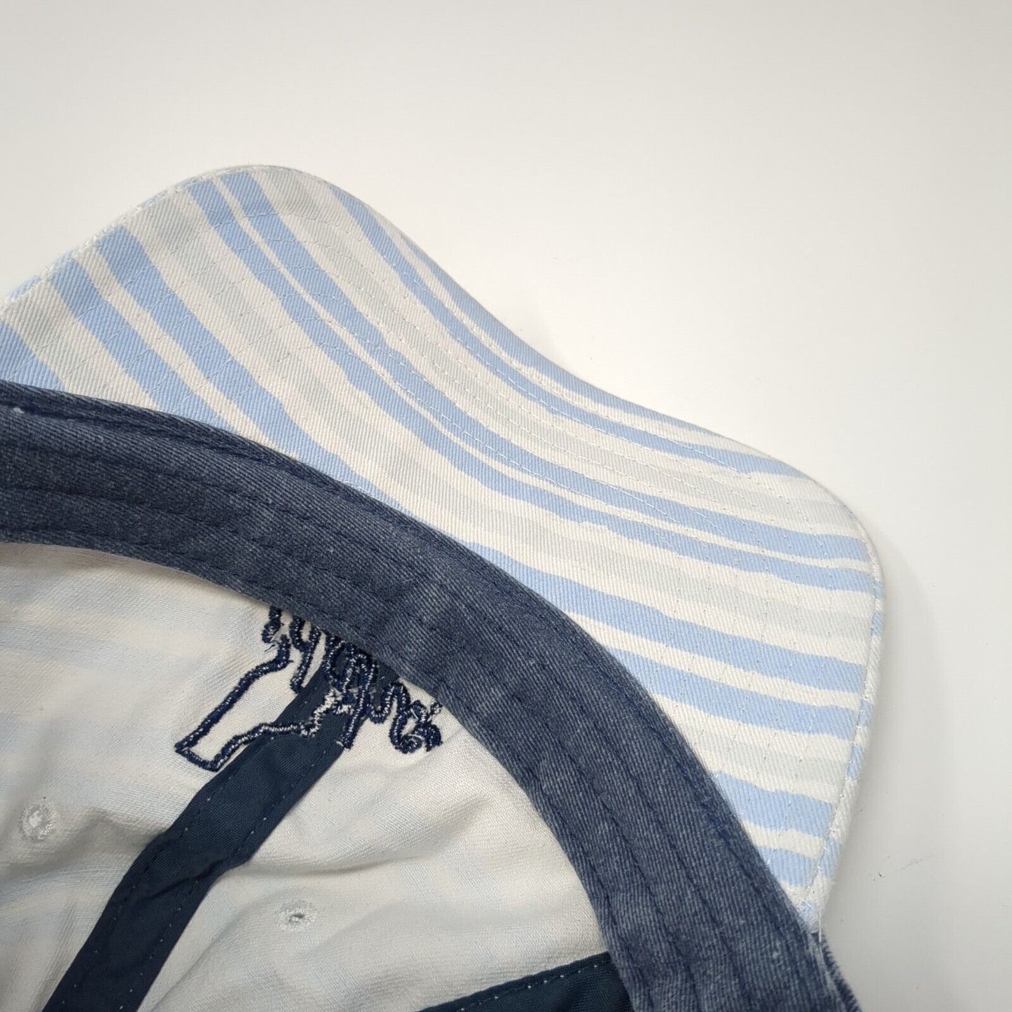 Idaho Slideback Hat Blue One Size Adjustable Embroidered Striped Home Free