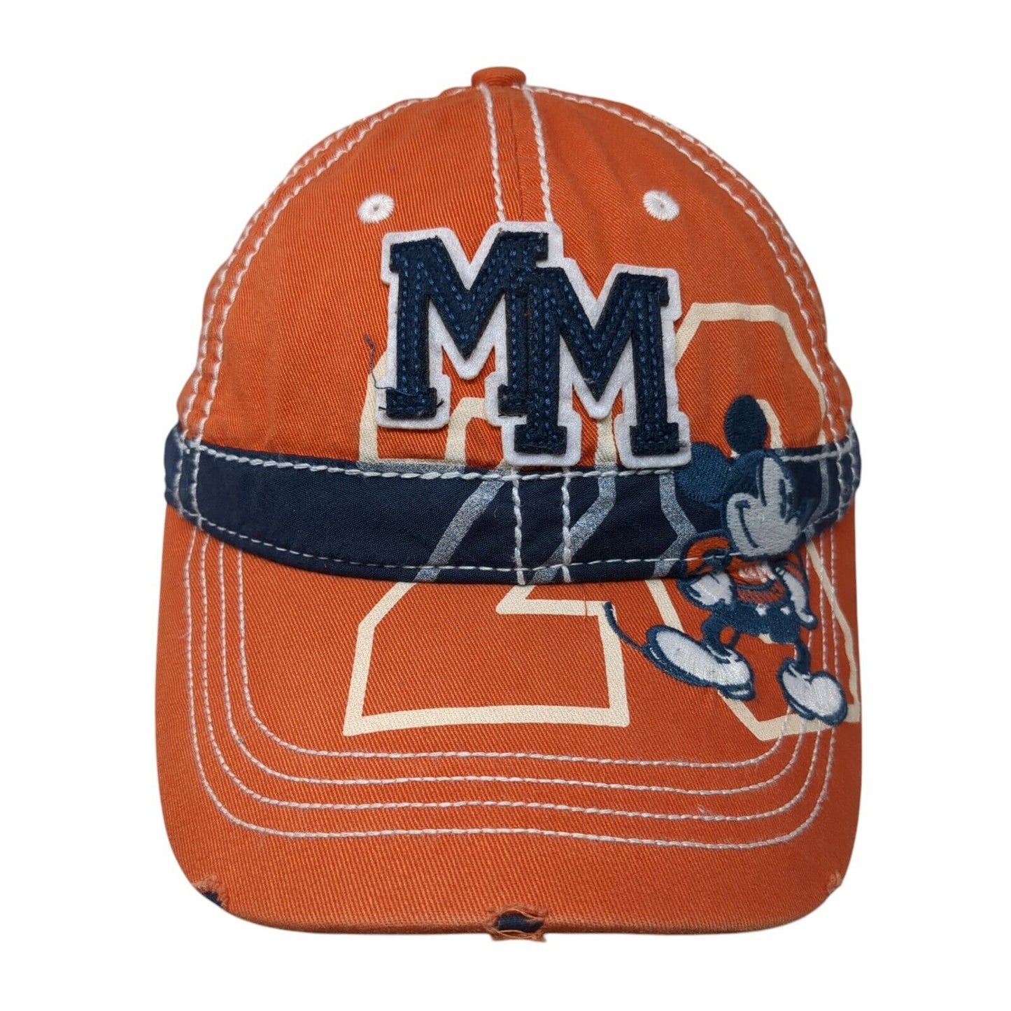 Mickey Mouse Slideback Hat Orange One Size Adjustable Embroidered