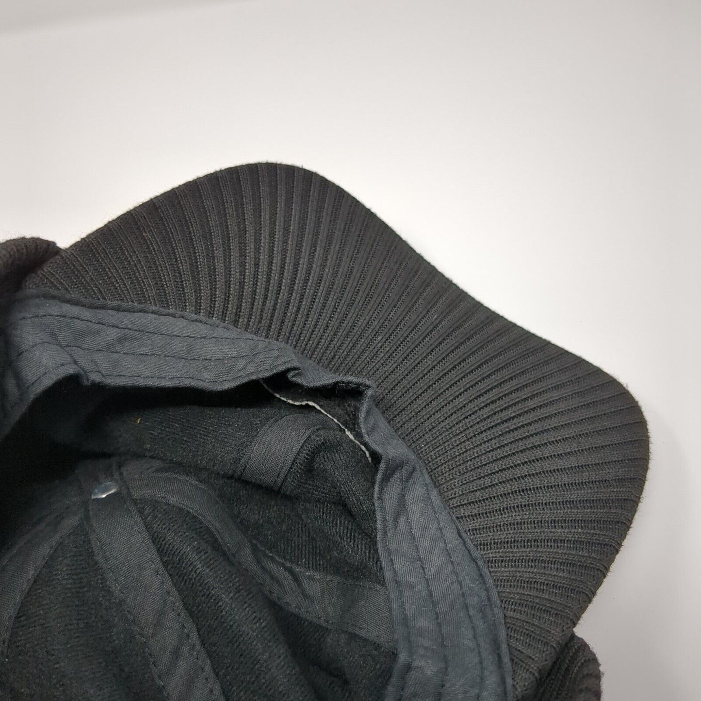 Unbranded Strapback Hat Black One Size Knit Ear Flap Solid Adjustable