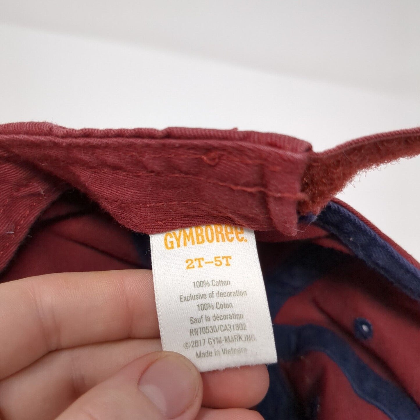 Born 2 Play #1 Baby Strapback Hat Red 2T-5T Adjustable Embroidered Gymboree