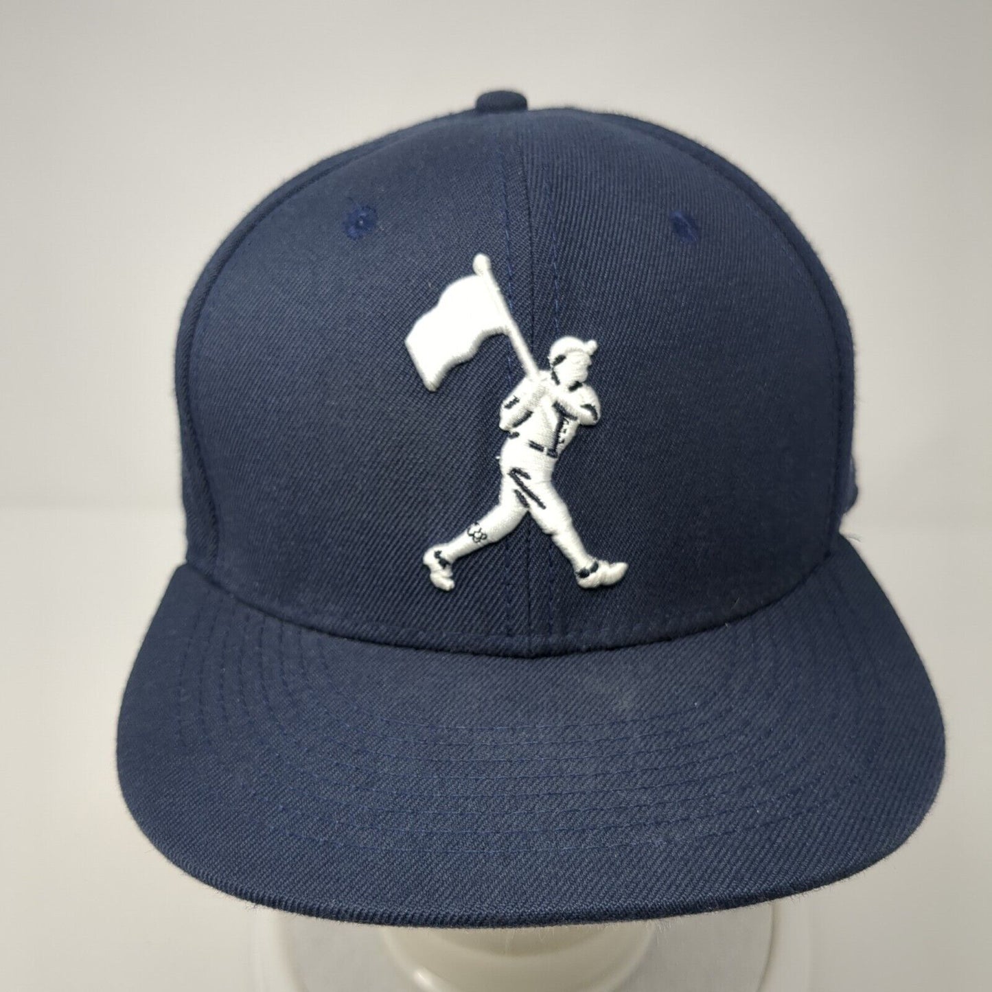 Baseballism Logo Fitted Hat Blue 7 1/2 Embroidered Solid Vent Holes