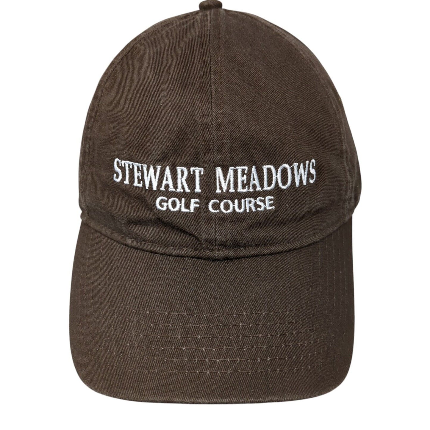 Stewart Meadows Golf Course Slideback Hat Brown One Size Embroidered