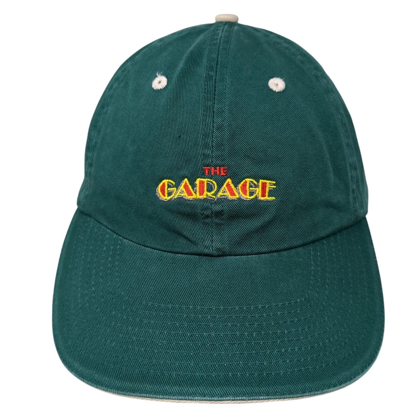 The Garage Be Lucky Slideback Hat Green One Size Embroidered Fahrenheit