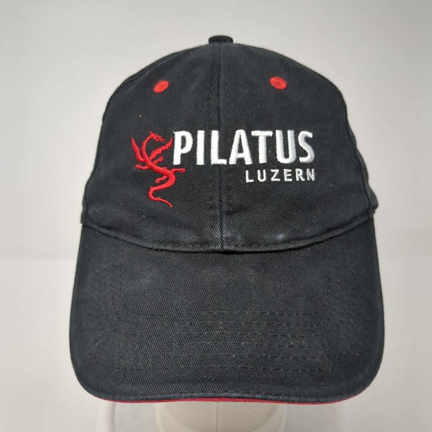 Pilatus Luzern Slideback Hat Black One Size Adjustable Embroidered