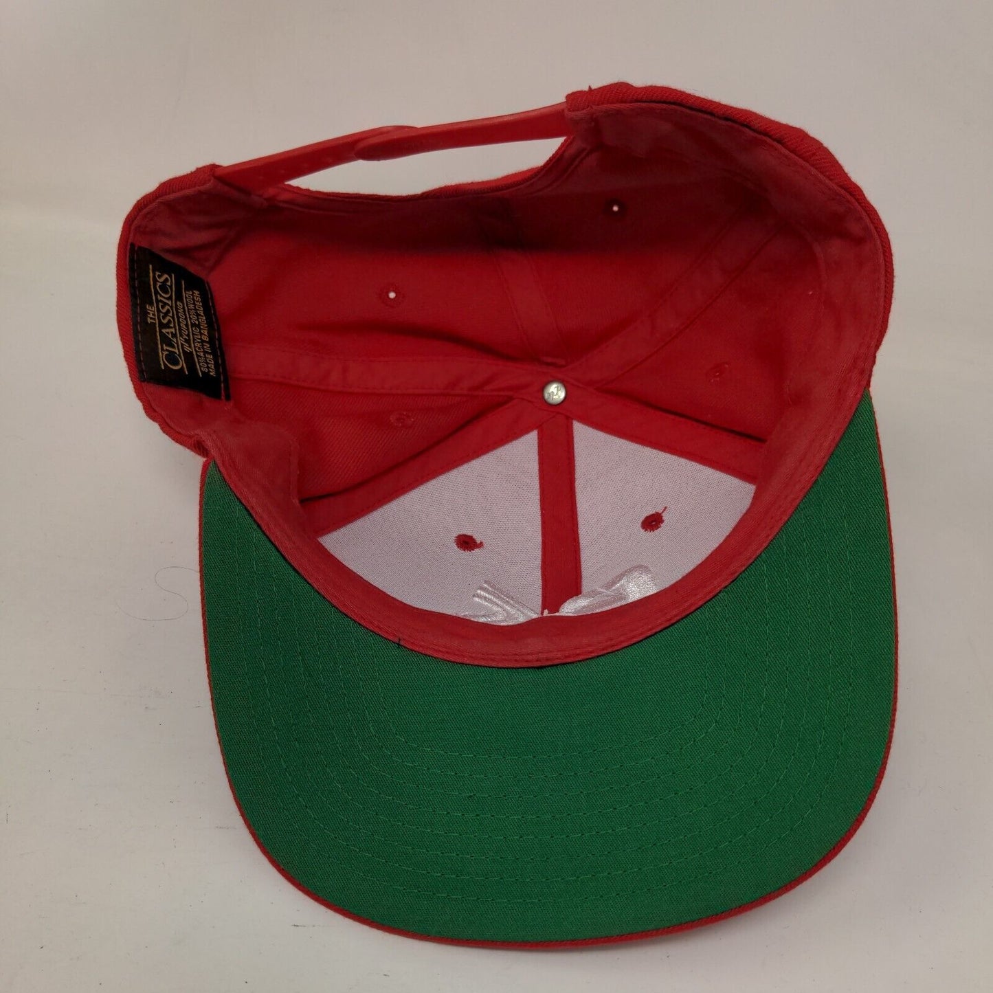 BC Brian Crower Snapback Hat Red One Size Embroidered Solid Yupoong
