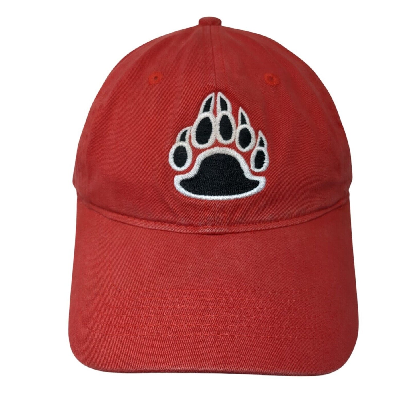 Bear Paw Slideback Hat Red OSFA Adjustable Embroidered Pacific Headwear
