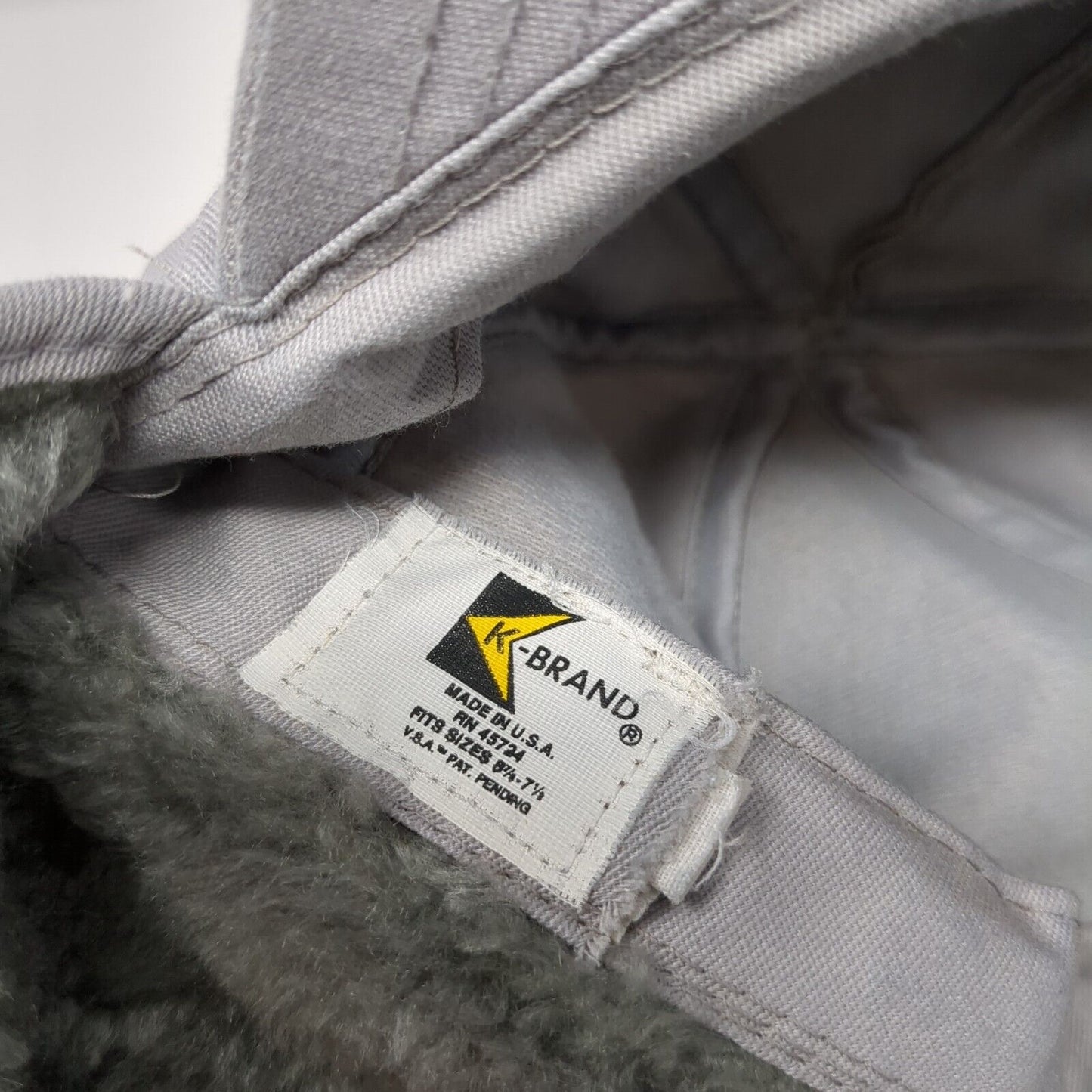 Terra Fitted Hat Gray OSFA Neck Flap Embroidered Faux Fur K-Brand