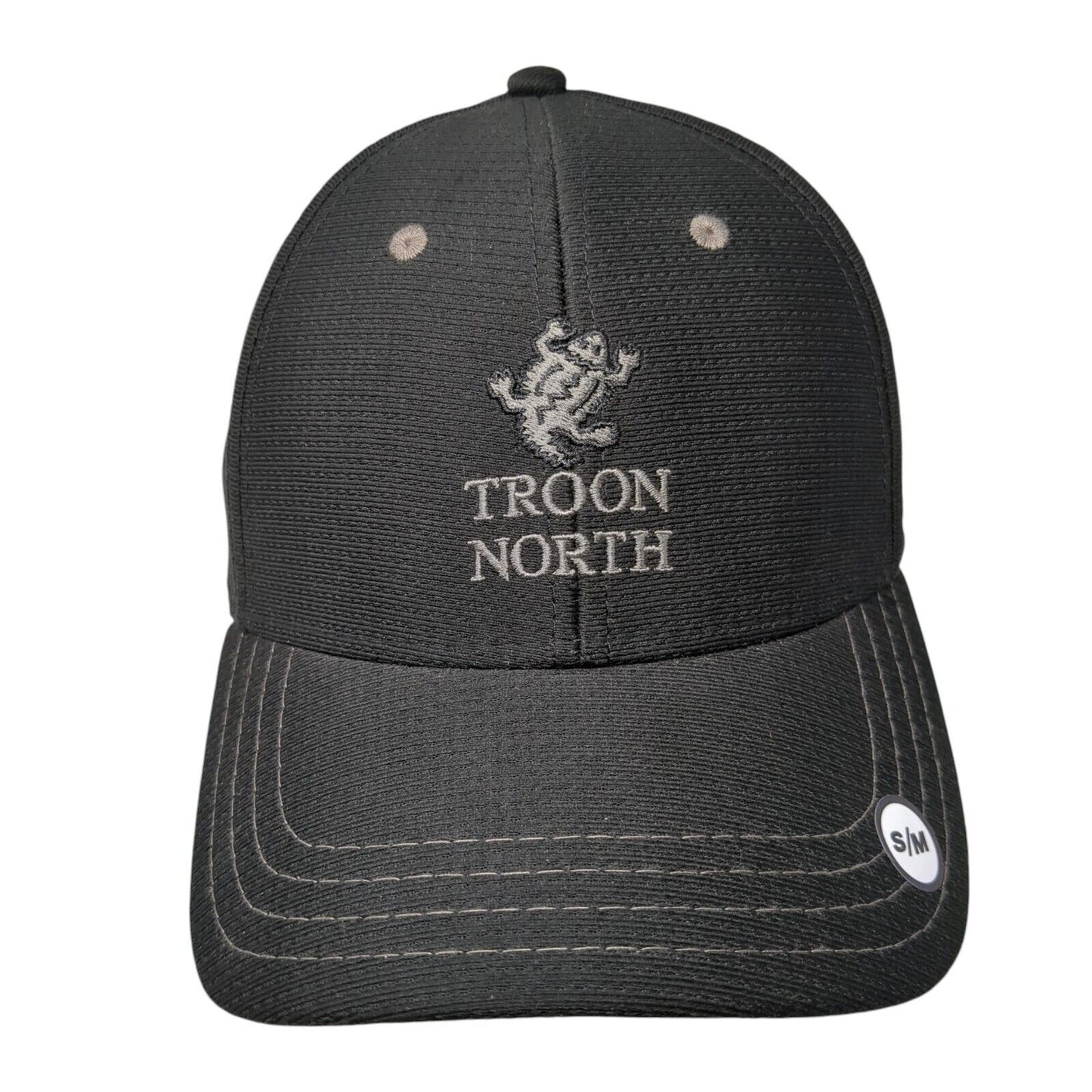 Troon North Troon Golf Fitted Hat Black S/M A-Flex Embroidered 6 Panel