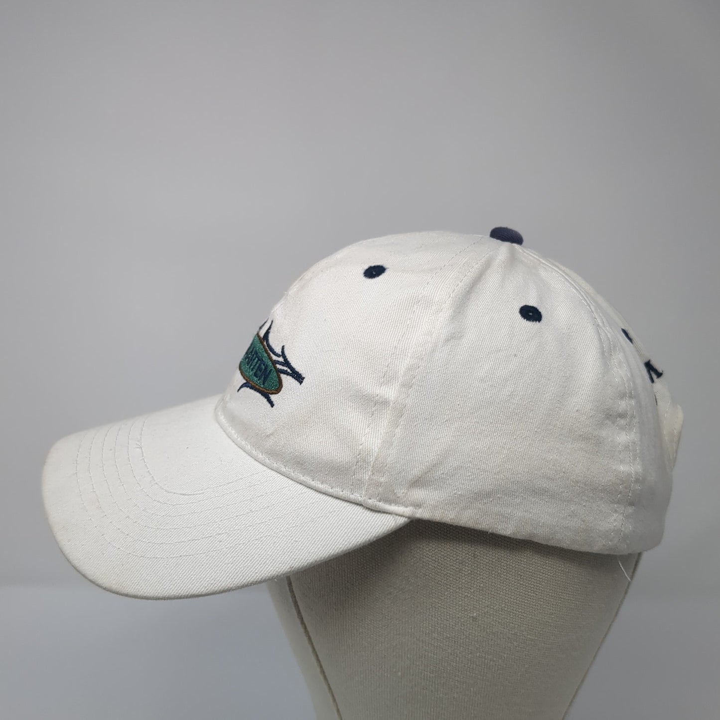 St. Maarten Strapback Hat White One Size Adjustable Embroidered 6 Panel