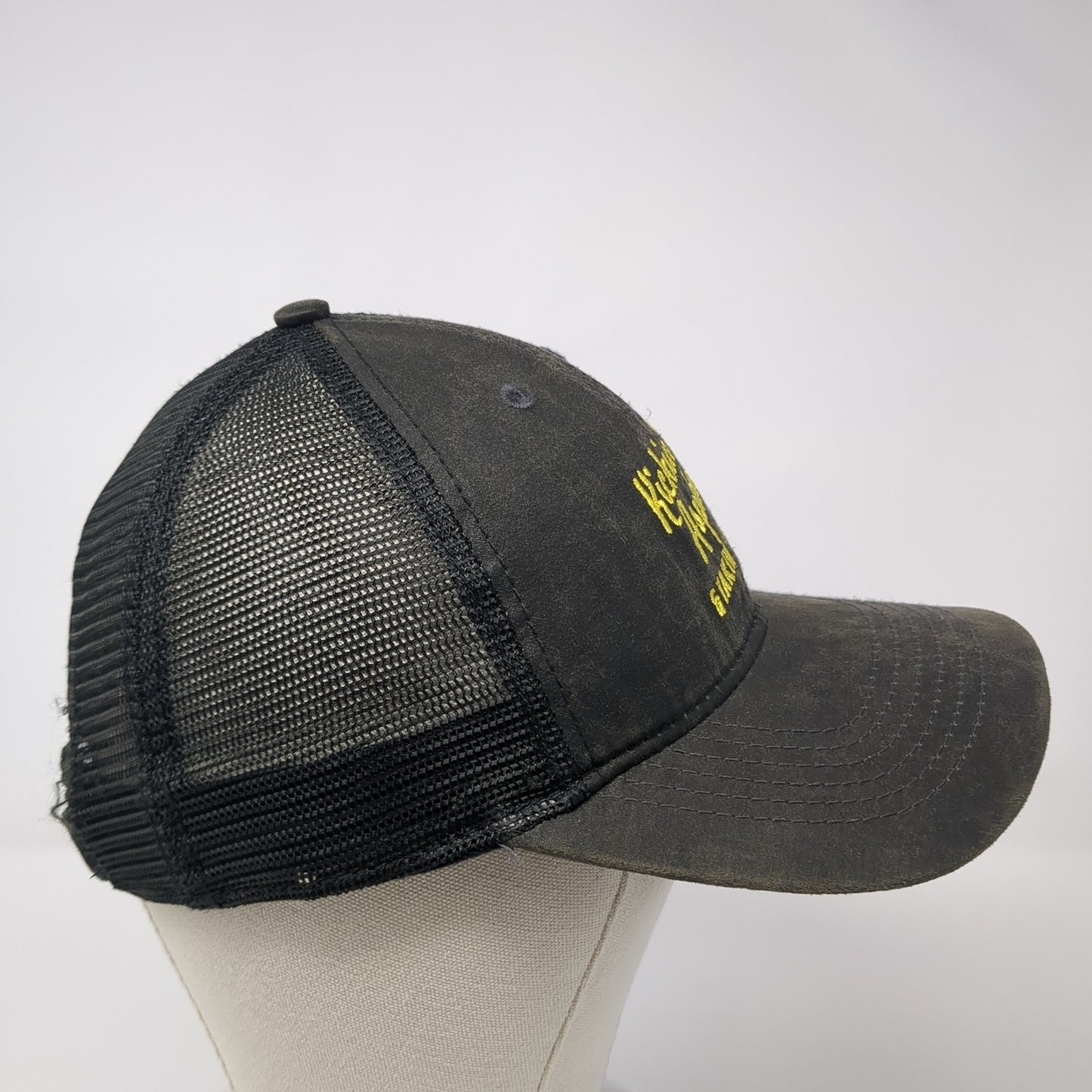Kickin' Asphalt & Takin' Names Strapback Trucker Hat Black One Size Mesh Back