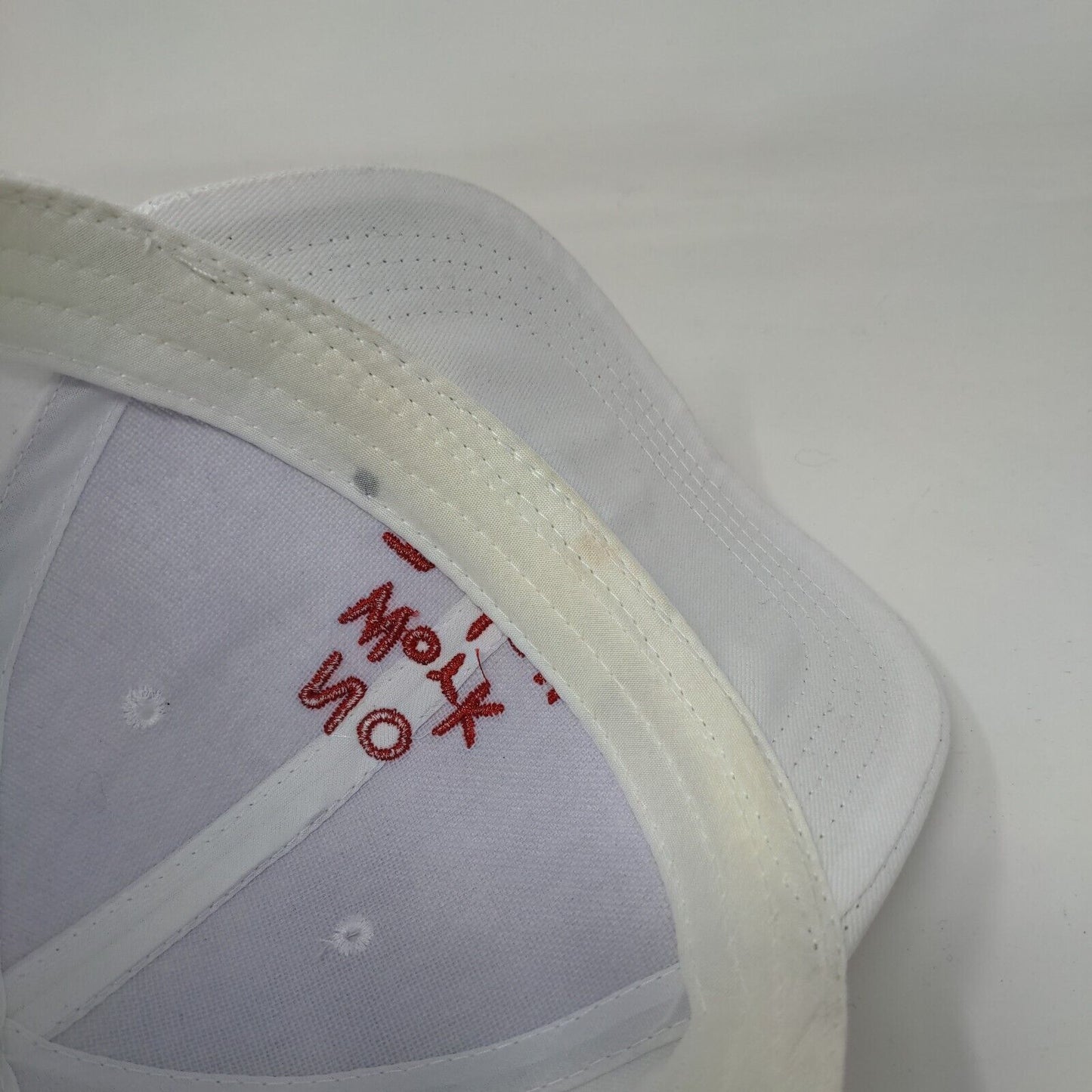 No Work Today Strapback Hat White One Size Embroidered Adjustable