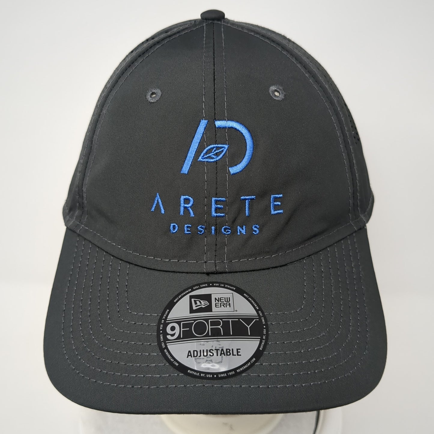 Arete Designs Strapback Hat Gray One Size Adjustable Laser Cut New Era