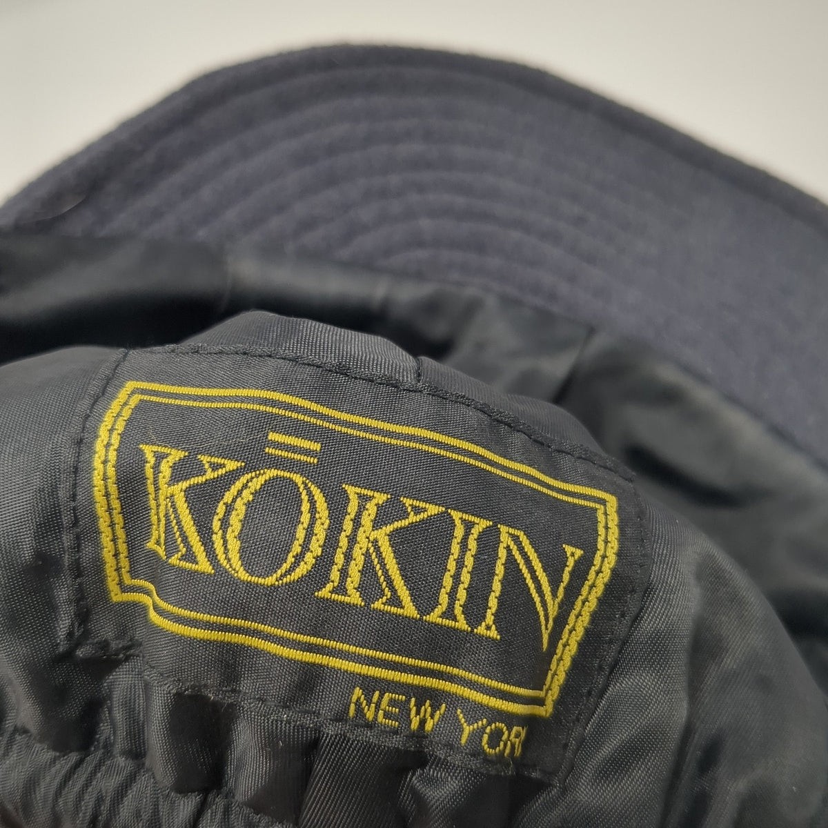 Vintage Kokin New York Women's Hat Black Blank Front Band Stretch